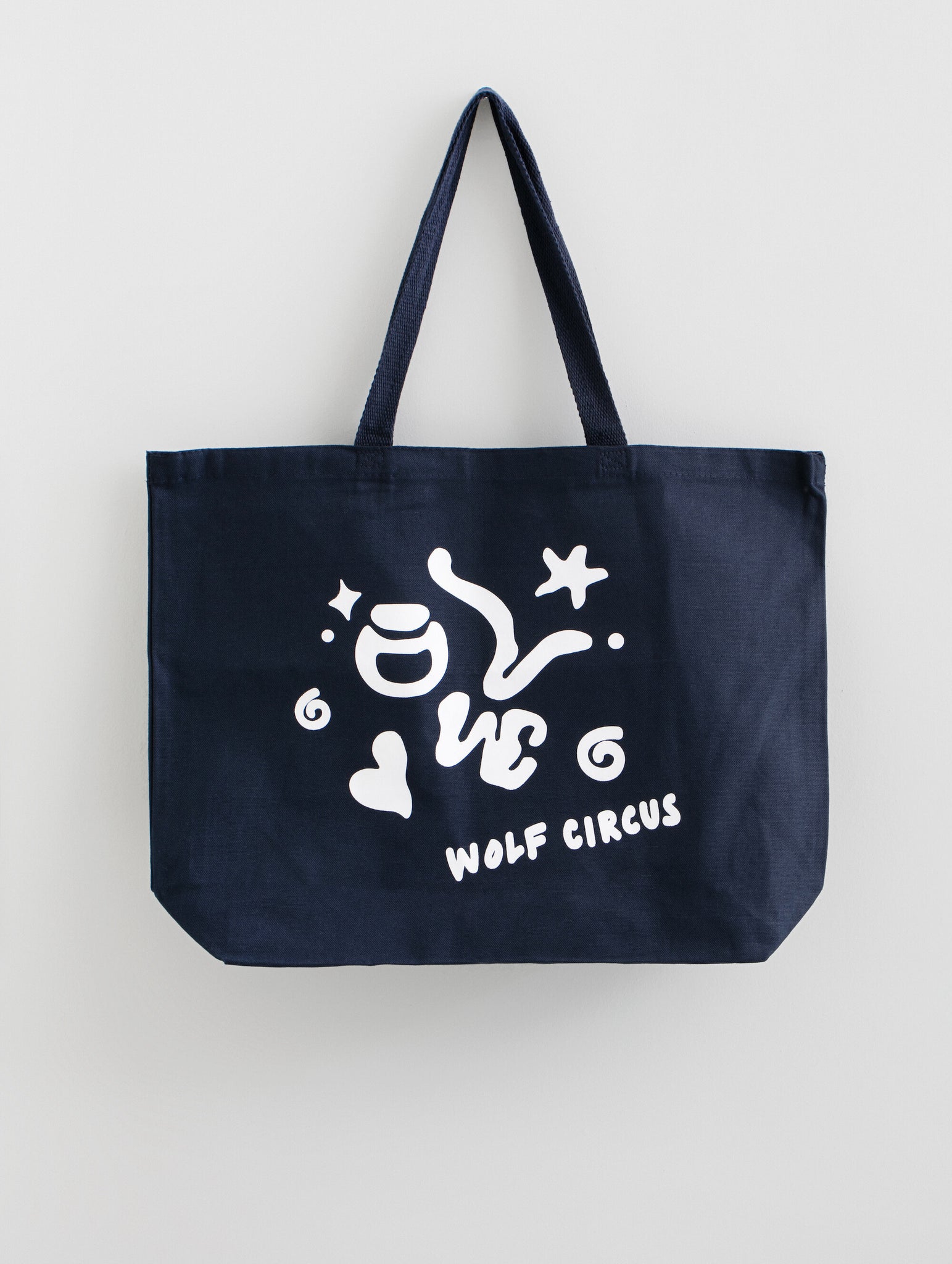 Wolf Circus Large Canvas Tote Bags Navy | Heavy Canvas | Local Screen Printing-Merchandise-wolfcircus.com