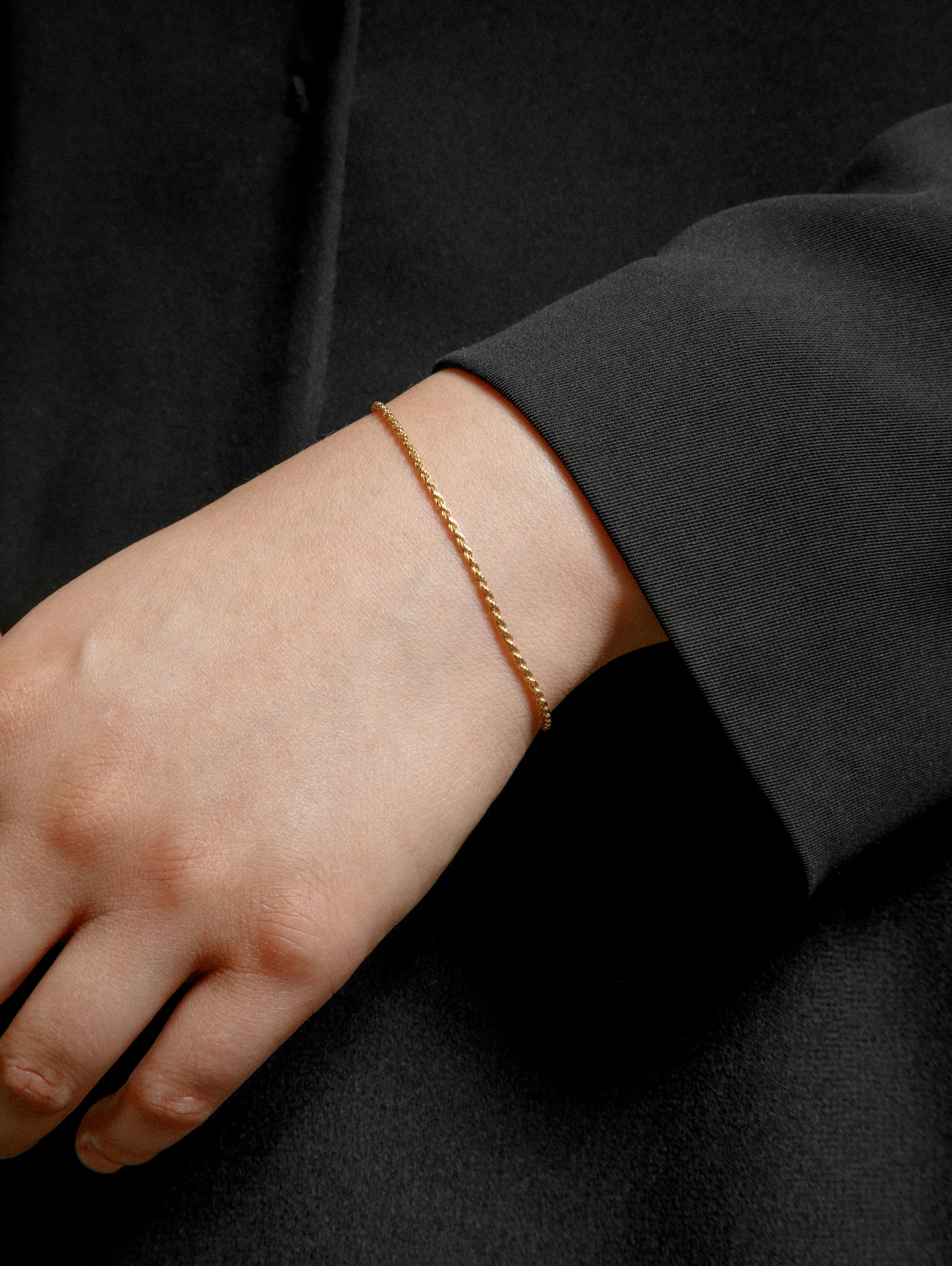 Wolf Circus Rope Chain Bracelet in 14k Gold Vermeil | Adele Bracelet in Gold-Bracelets-wolfcircus.com