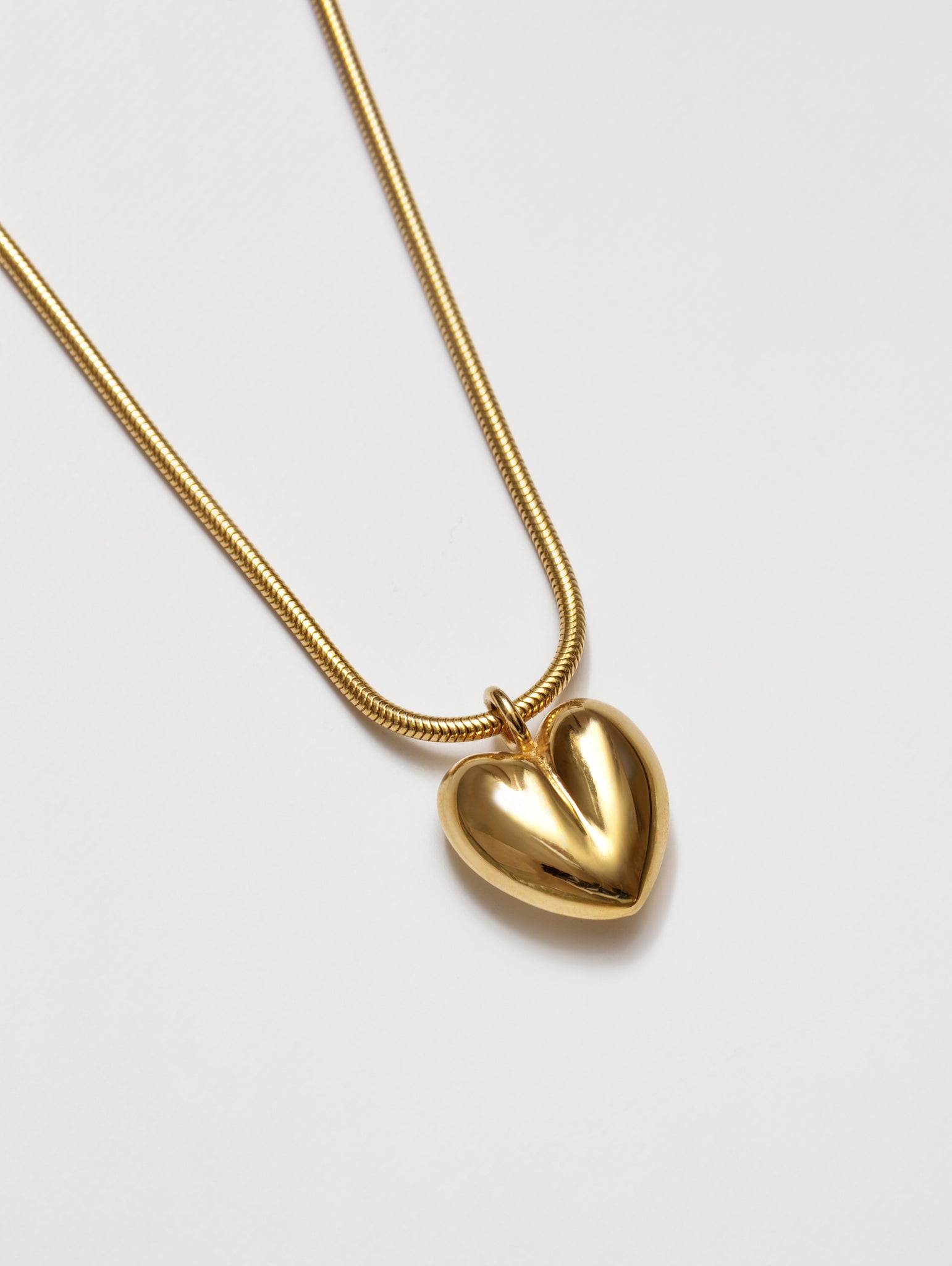 Wolf Circus Minimal Bubble Heart Charm Necklace in 14k Gold Plated Brass | Charlotte Necklace in Gold-Necklaces-wolfcircus.com
