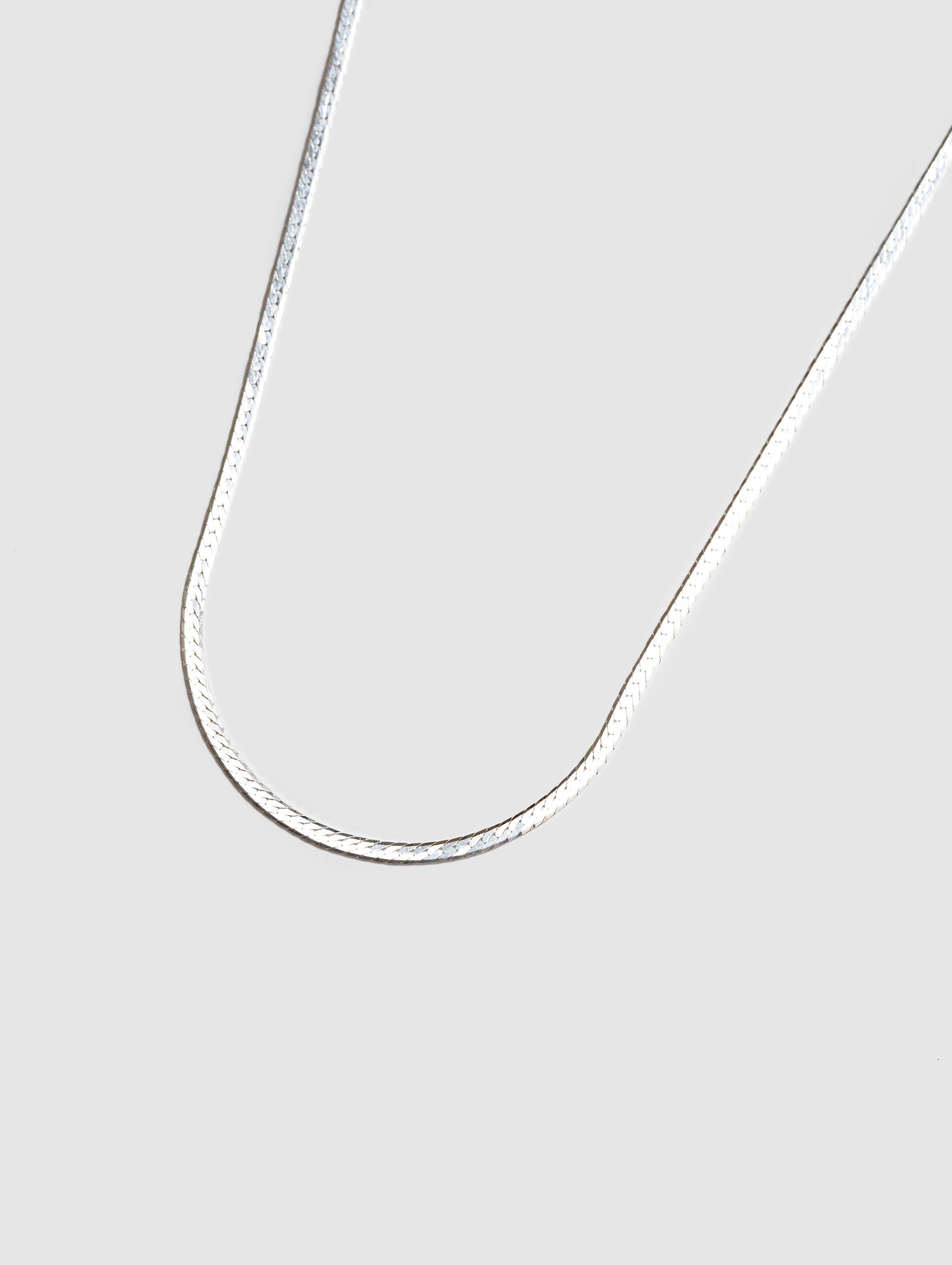 Wolf Circus Minimalist Layering Snake Chain in 925 Sterling Silver | Thin Herringbone Chain in Sterling Silver-Necklaces-wolfcircus.com
