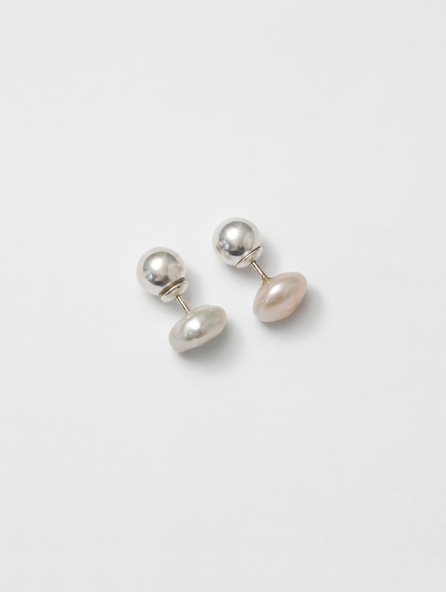 Wolf Circus Oversized Freshwater Pearl Studs in 925 Sterling Silver | Organic Pearl Studs in Sterling Silver-Earrings-wolfcircus.com