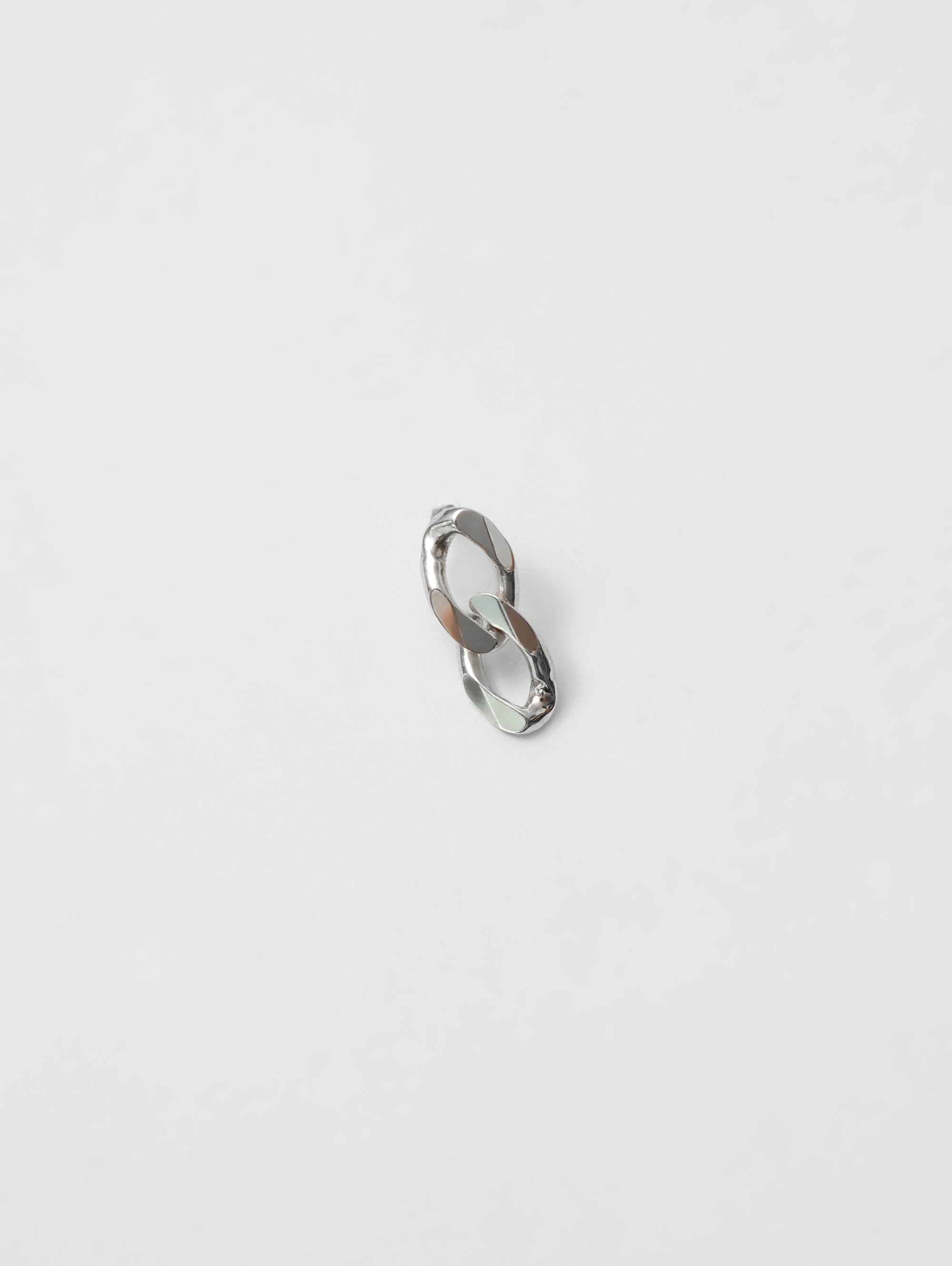 Wolf Circus Statement Single Unisex Men's Dangle Chain Link Stud Earring 925 Sterling Silver | Link Stud in Sterling Silver (Single)-Earrings-wolfcircus.com