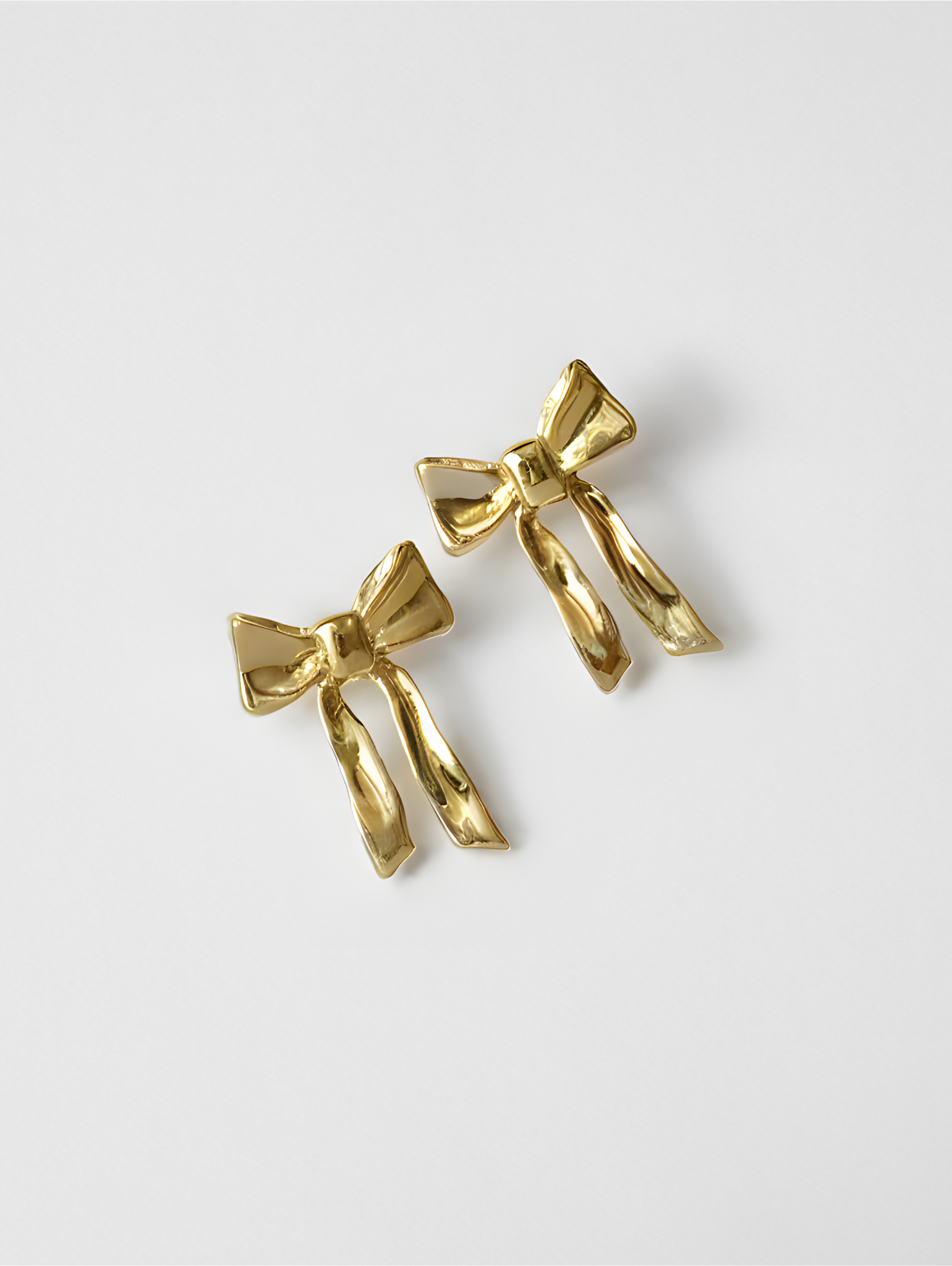 Wolf Circus Bold Oversized Textured Bow Stud in 14k Gold Plated Brass | Ruby Earrings in Gold-Earrings-wolfcircus.com