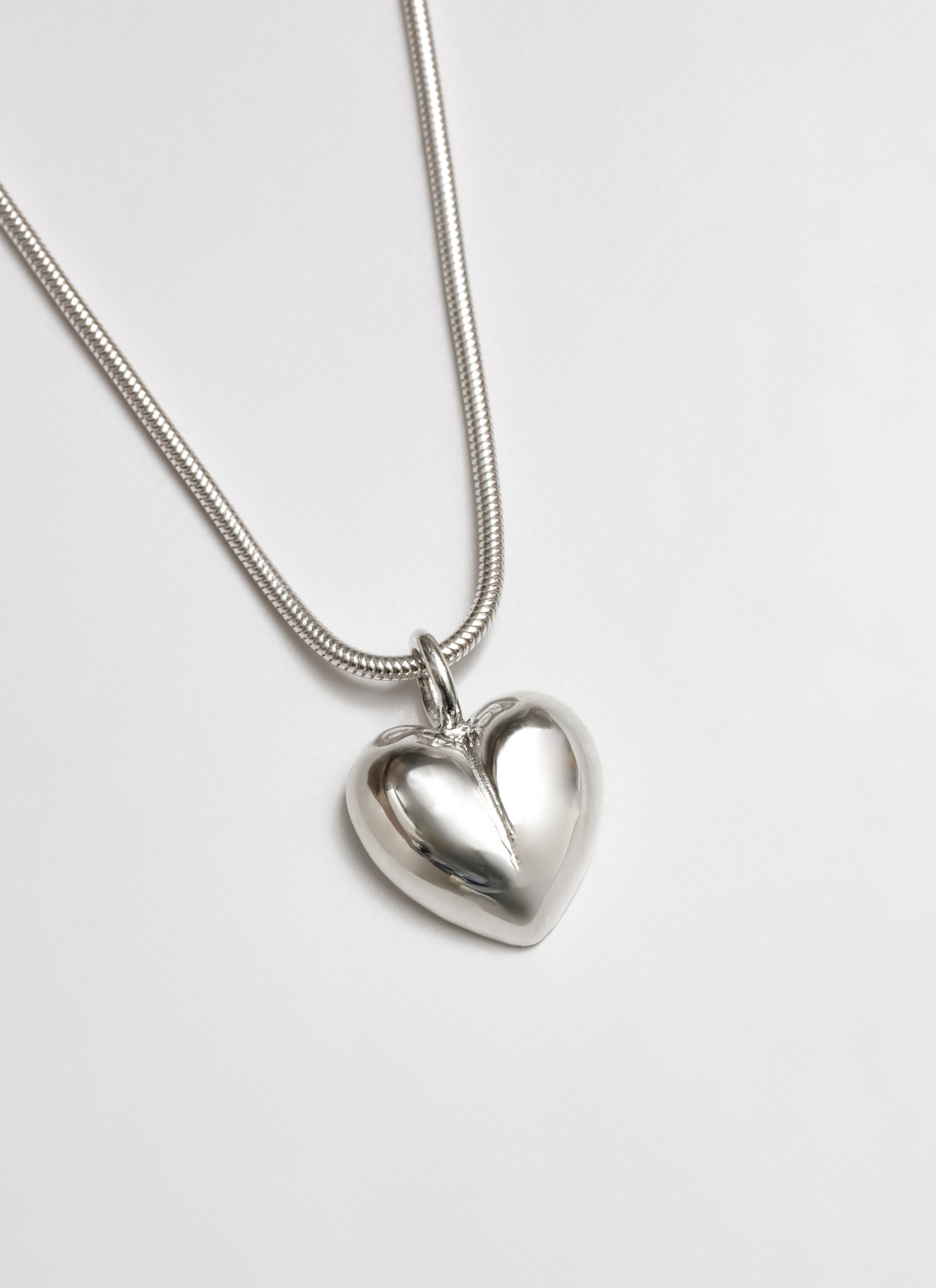 Wolf Circus Minimal Bubble Heart Charm Necklace in 925 Sterling Silver | Charlotte Necklace in Sterling Silver-Necklaces-wolfcircus.com