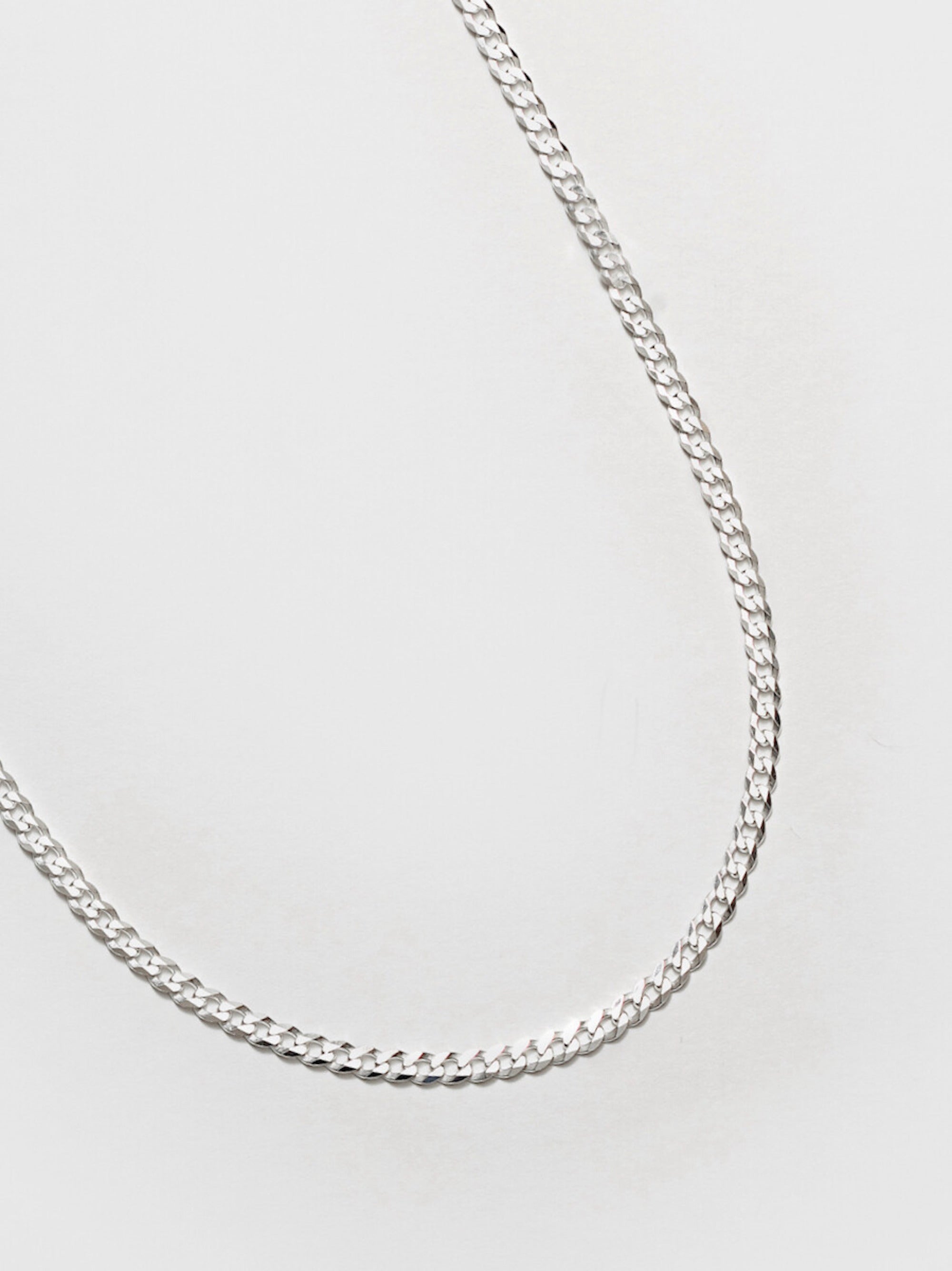 Wolf Circus Unisex Men's Curb Chain Necklace Sterling Silver Diamond Cut | Liam Necklace in Sterling Silver-Necklaces-wolfcircus.com