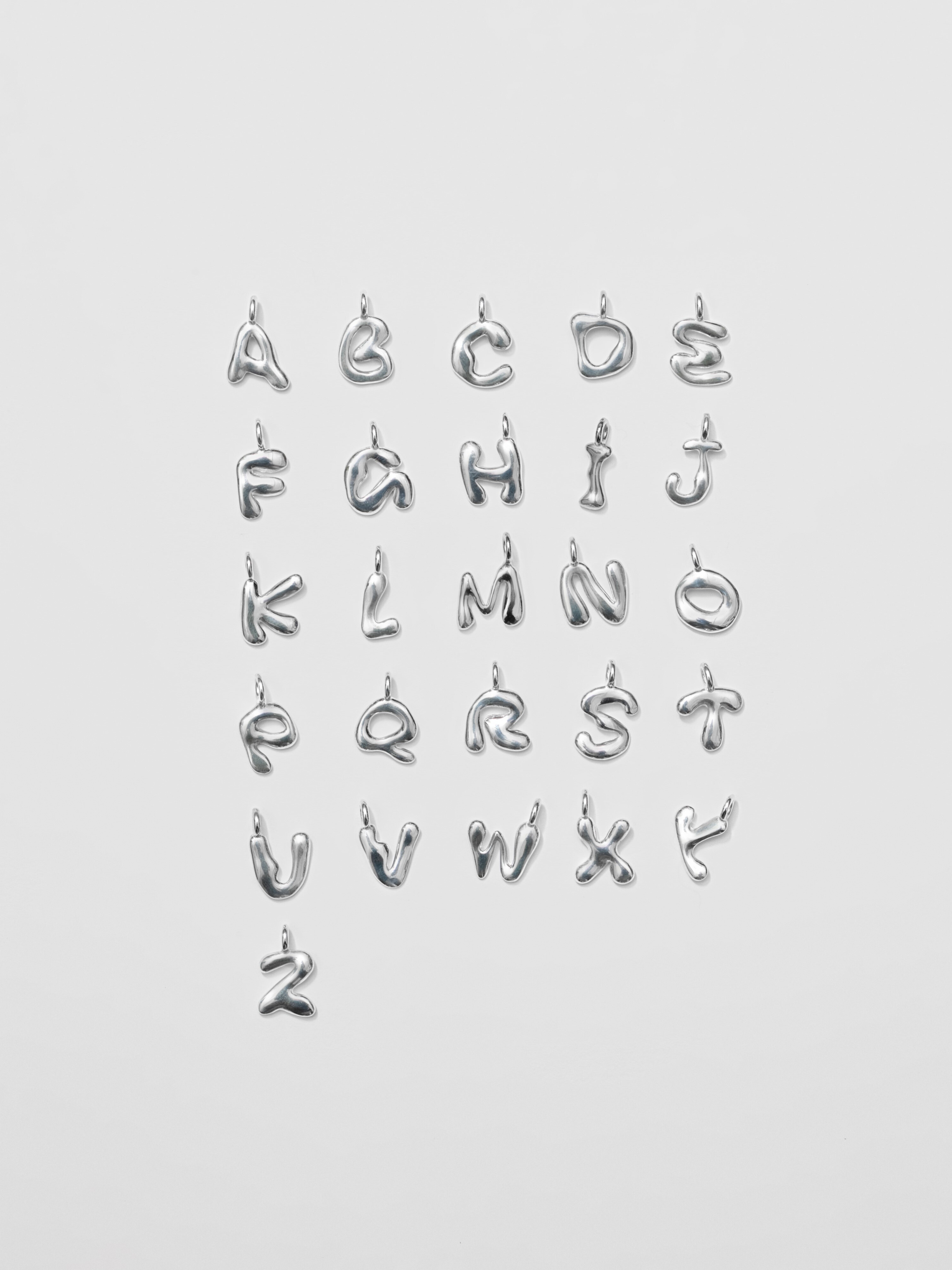 Wolf Circus Alphabet Initial Necklace in Sterling Silver with Letter Charm-Necklaces-wolfcircus.com