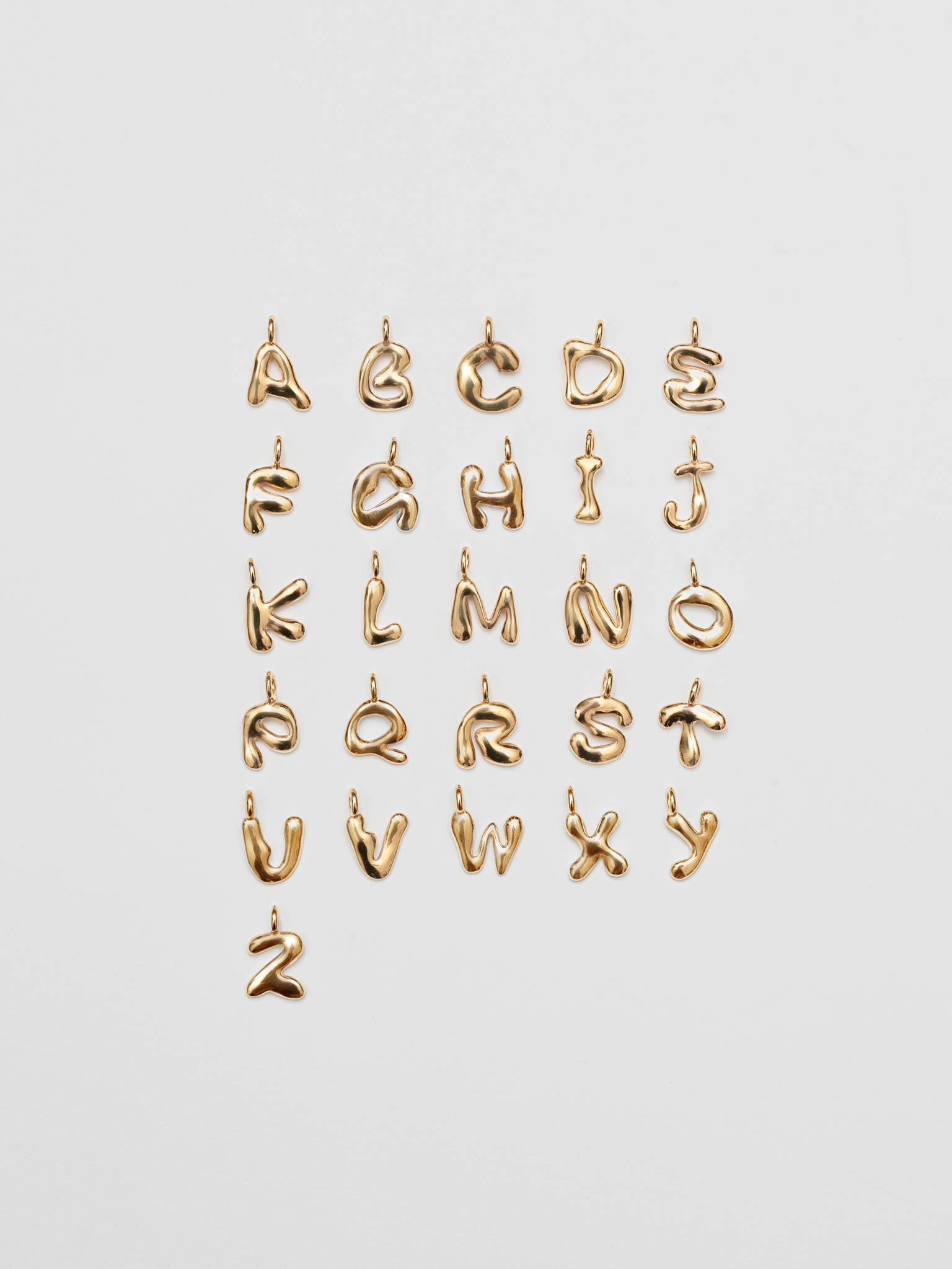 Alphabet Charm Necklace in 14k Gold Plated