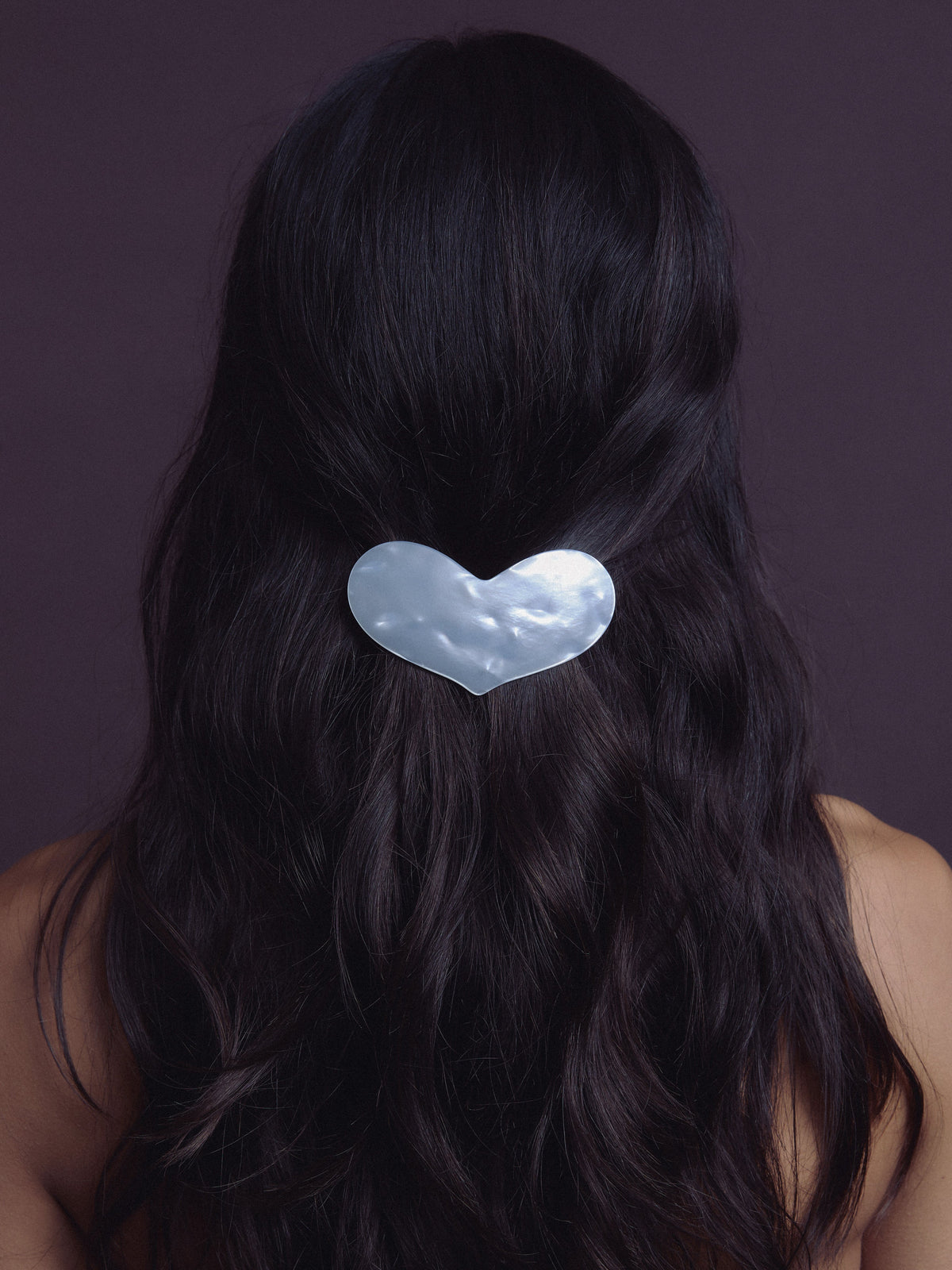 Heart Hair Barrette in Pearl