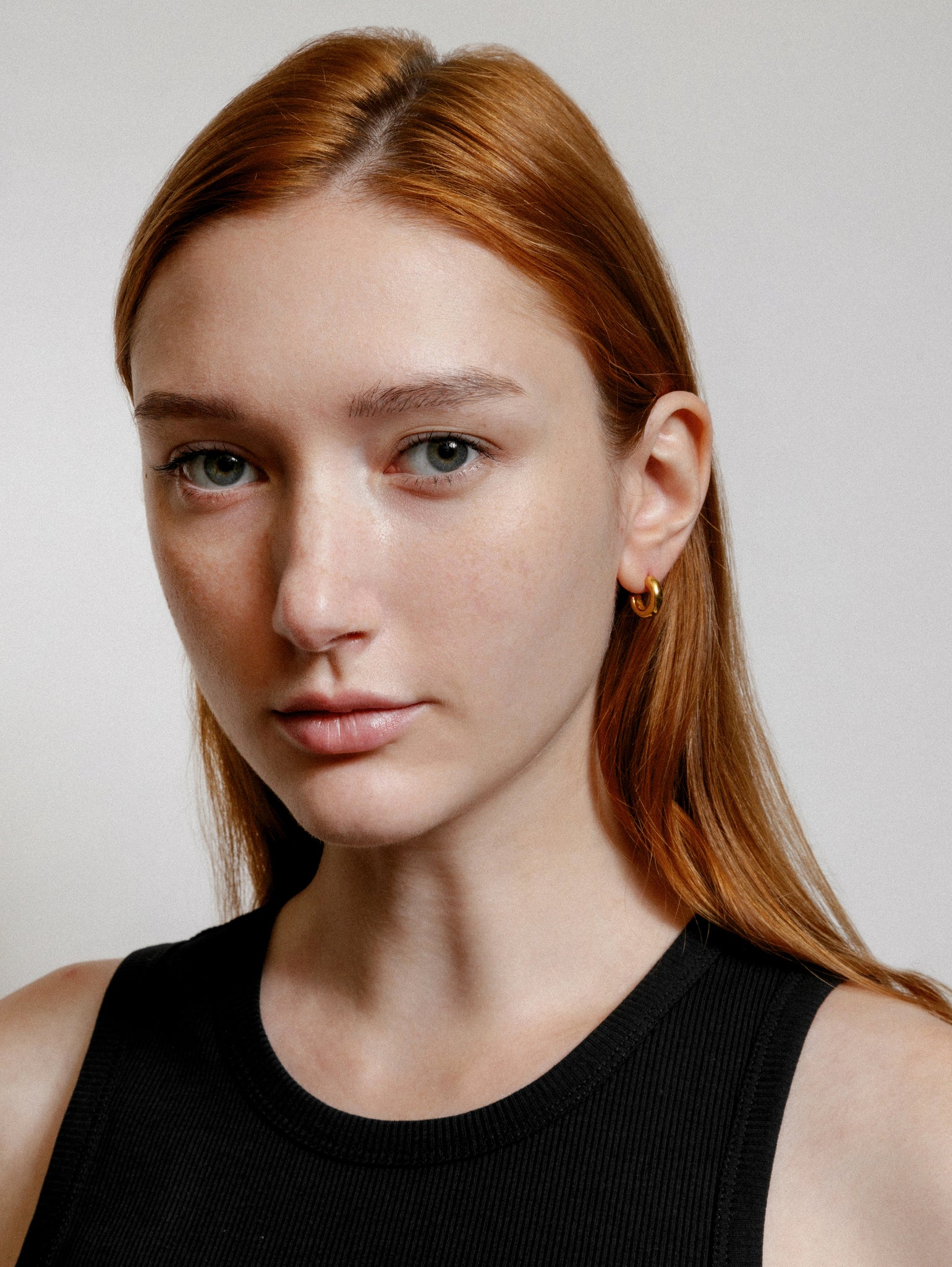 Small Abbie Hoops in Gold