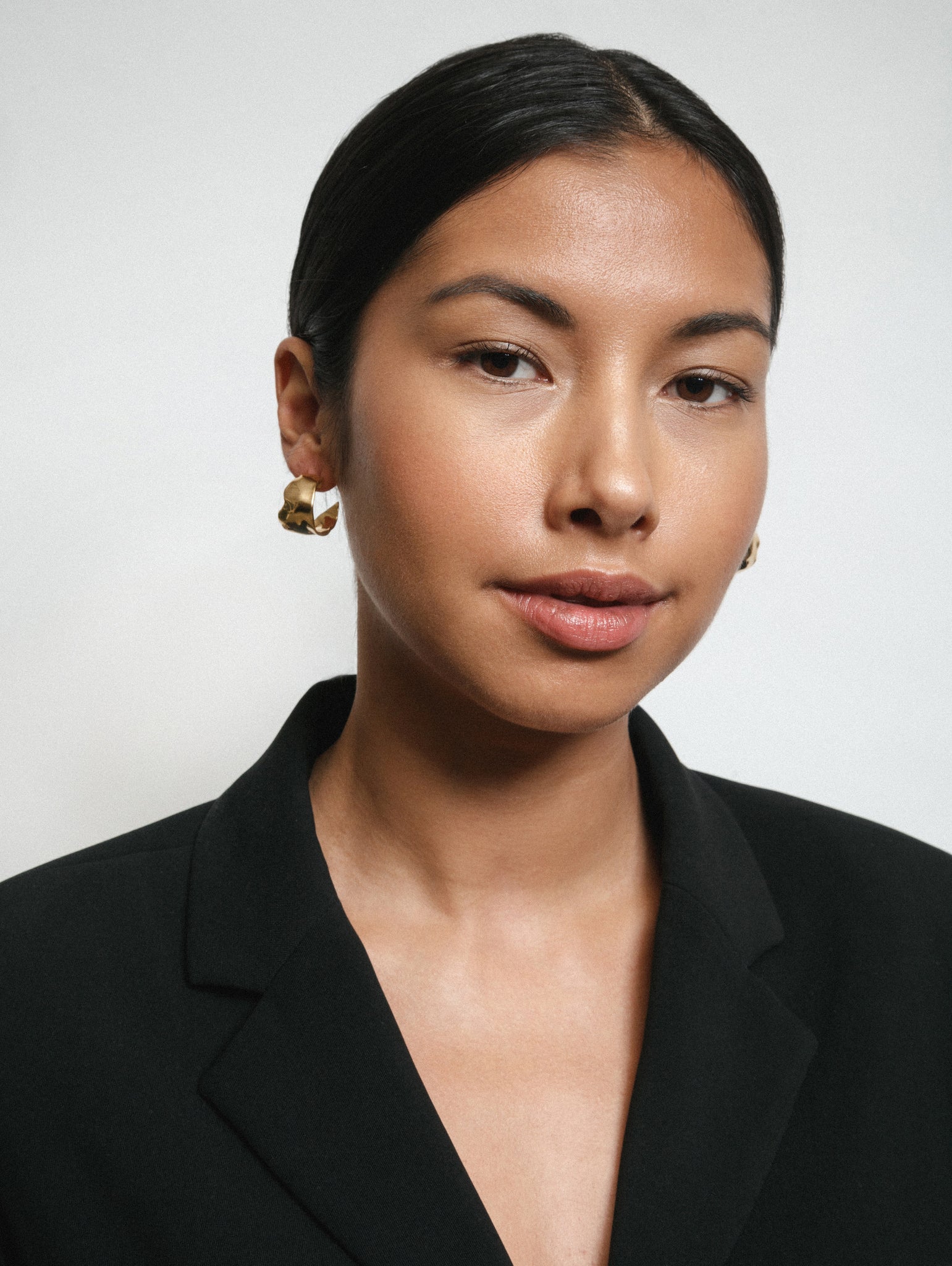 Wolf Circus Wide Organic Hoop Earrings 14k Gold Plated | Ciara Hoops in Gold-Earrings-wolfcircus.com