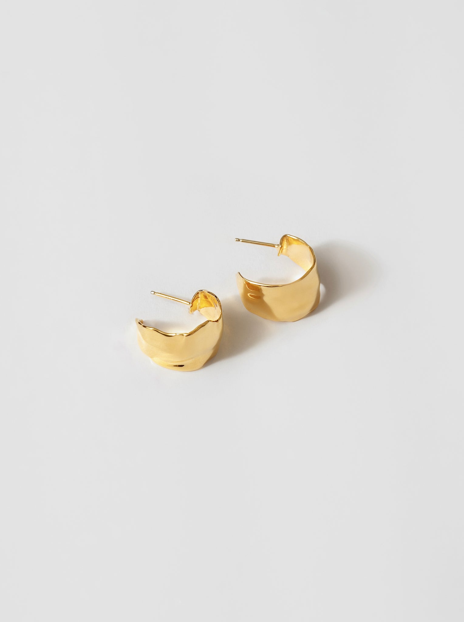 Wolf Circus Wide Organic Hoop Earrings 14k Gold Plated | Ciara Hoops in Gold-Earrings-wolfcircus.com