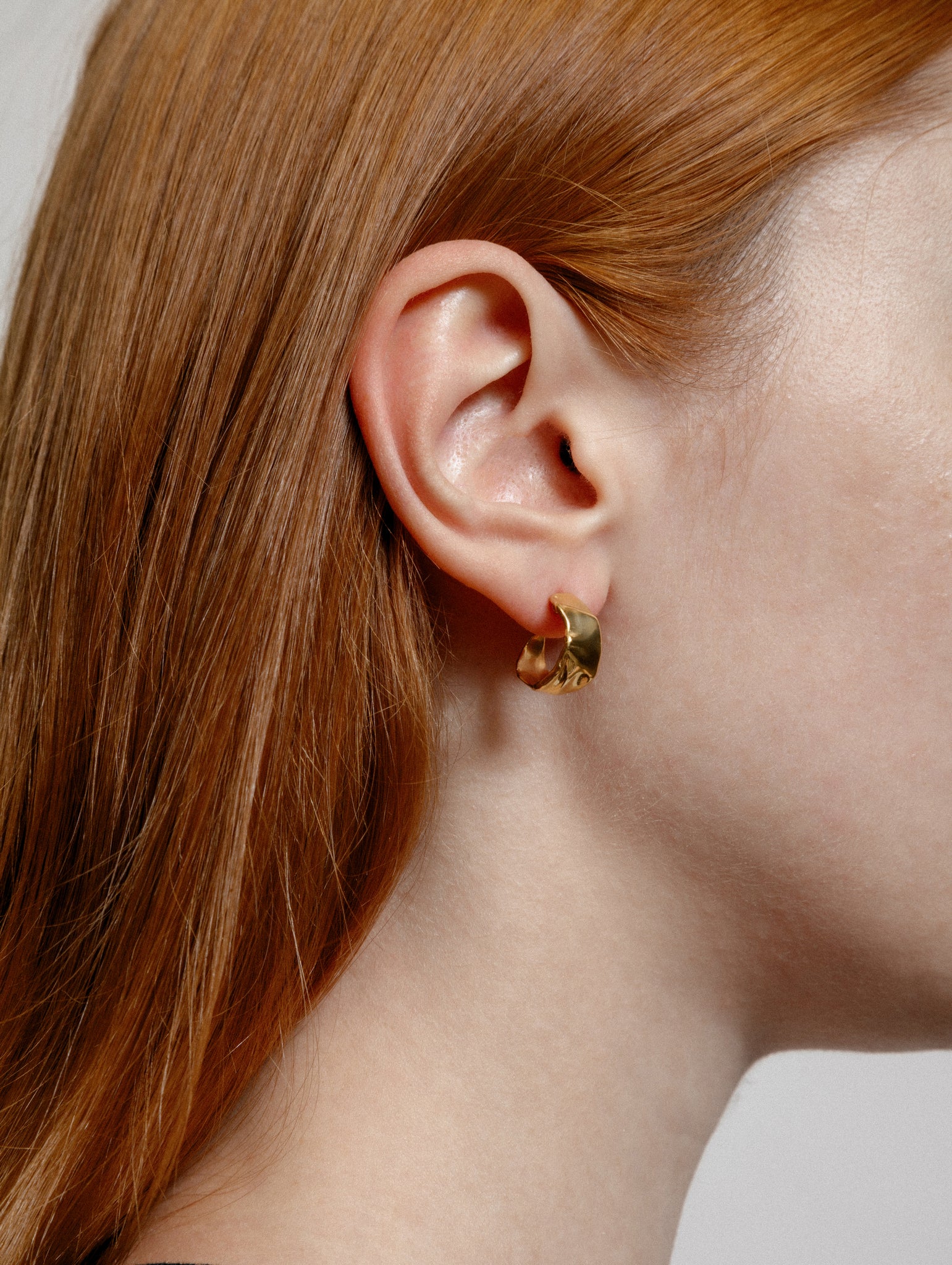 Wolf Circus Wide 14k Gold Organic Hoop Earrings | Small Ciara Earrings in Gold