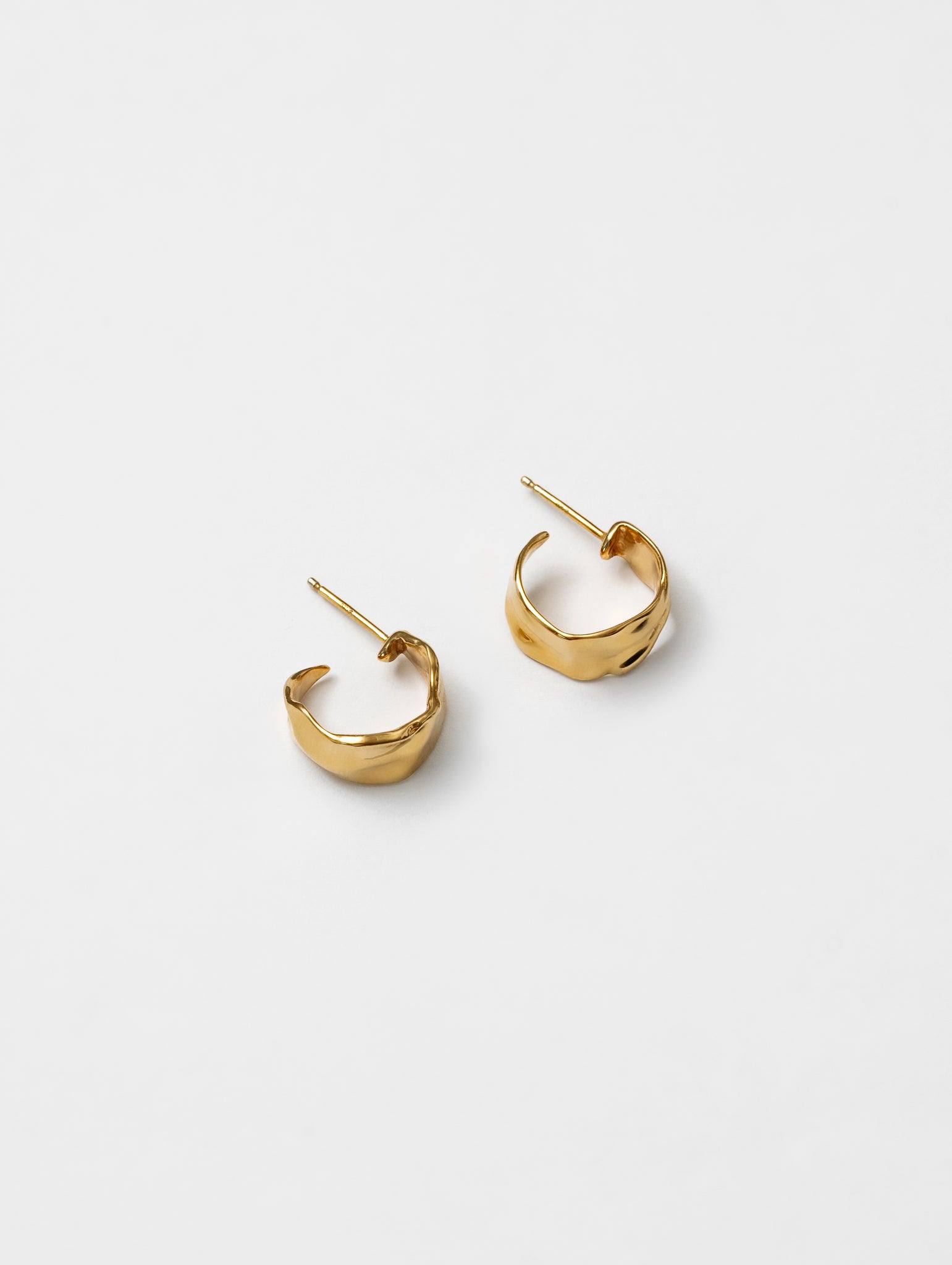 Wolf Circus Wide 14k Gold Organic Hoop Earrings | Small Ciara Earrings in Gold-Earrings-wolfcircus.com