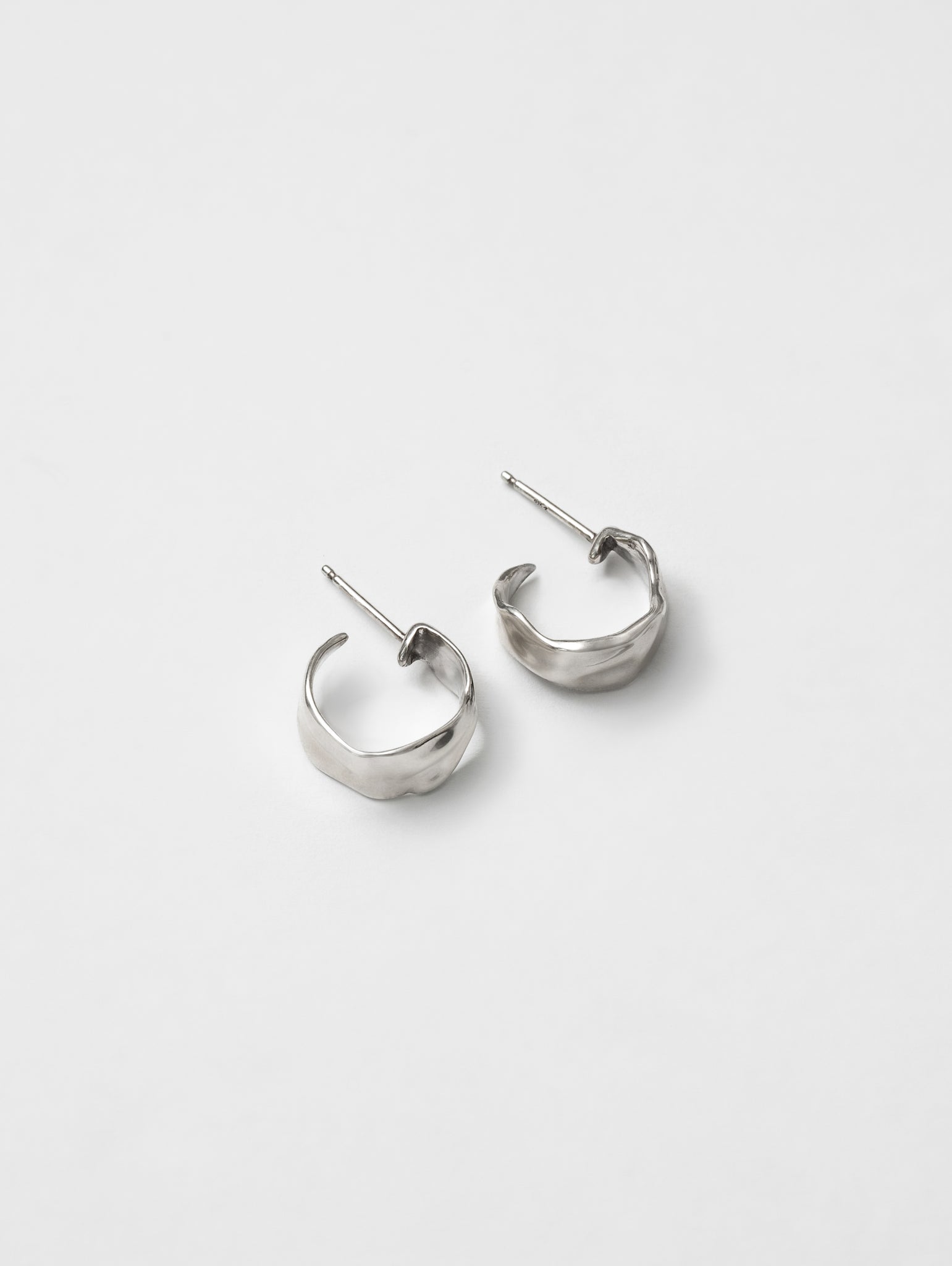 Wolf Circus Wide Silver Organic Hoop Earrings | Small Ciara Earrings in Sterling Silver-Earrings-wolfcircus.com