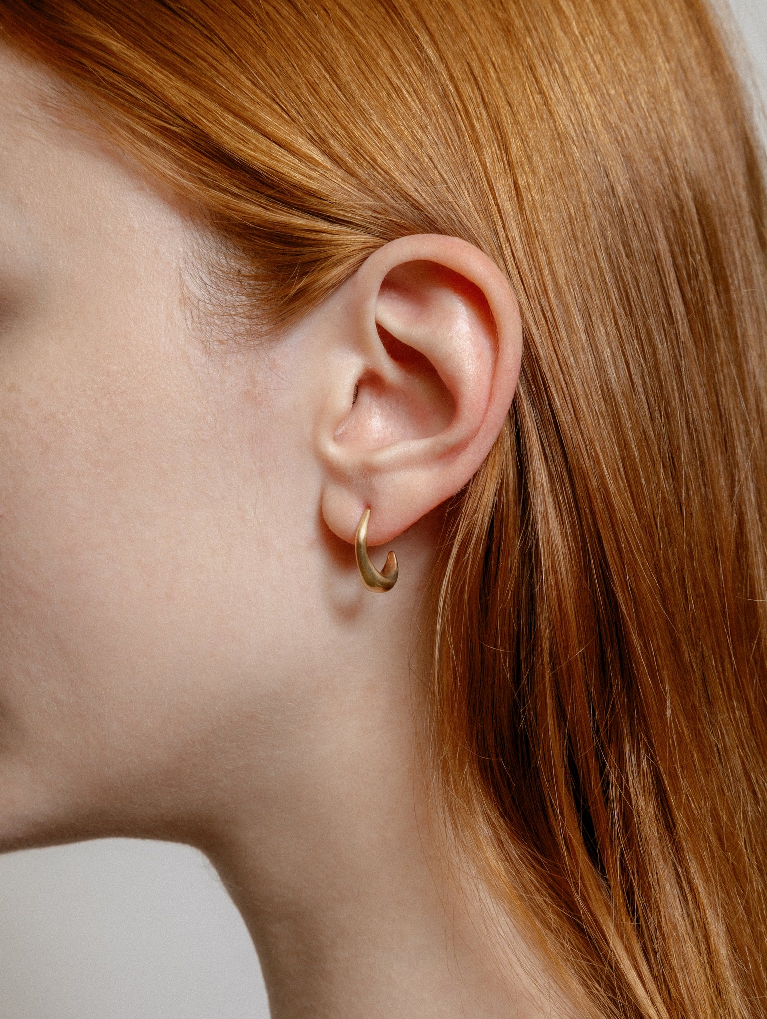 Wolf Circus Gold Hook Hoop Stud Earrings | Nathalie Hoop in 14k Gold Plated