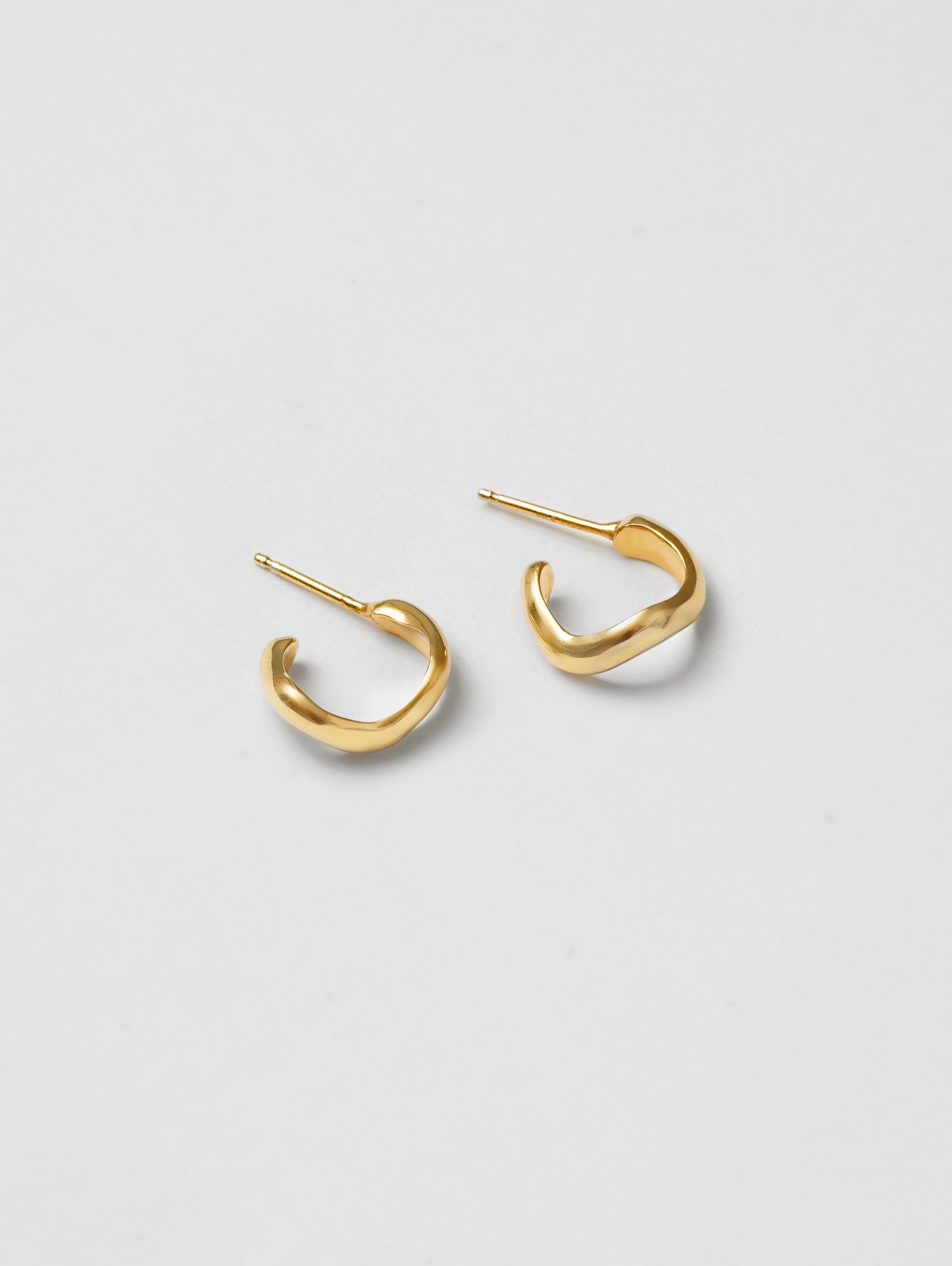 Wolf Circus Wavy Hoop Earrings 14k Gold Plated | Small Riley Earrings in Gold-Earrings-wolfcircus.com