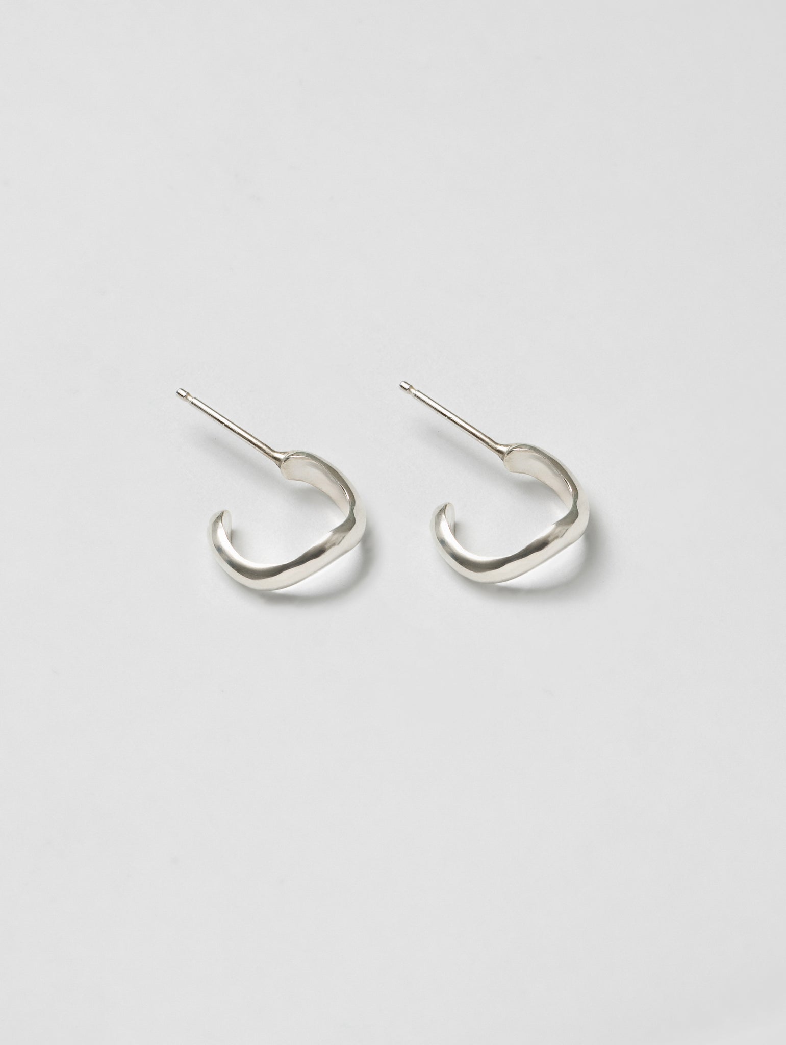 Wolf Circus Wavy Hoop Earrings Sterling Silver | Small Riley Earrings in Silver-Earrings-wolfcircus.com