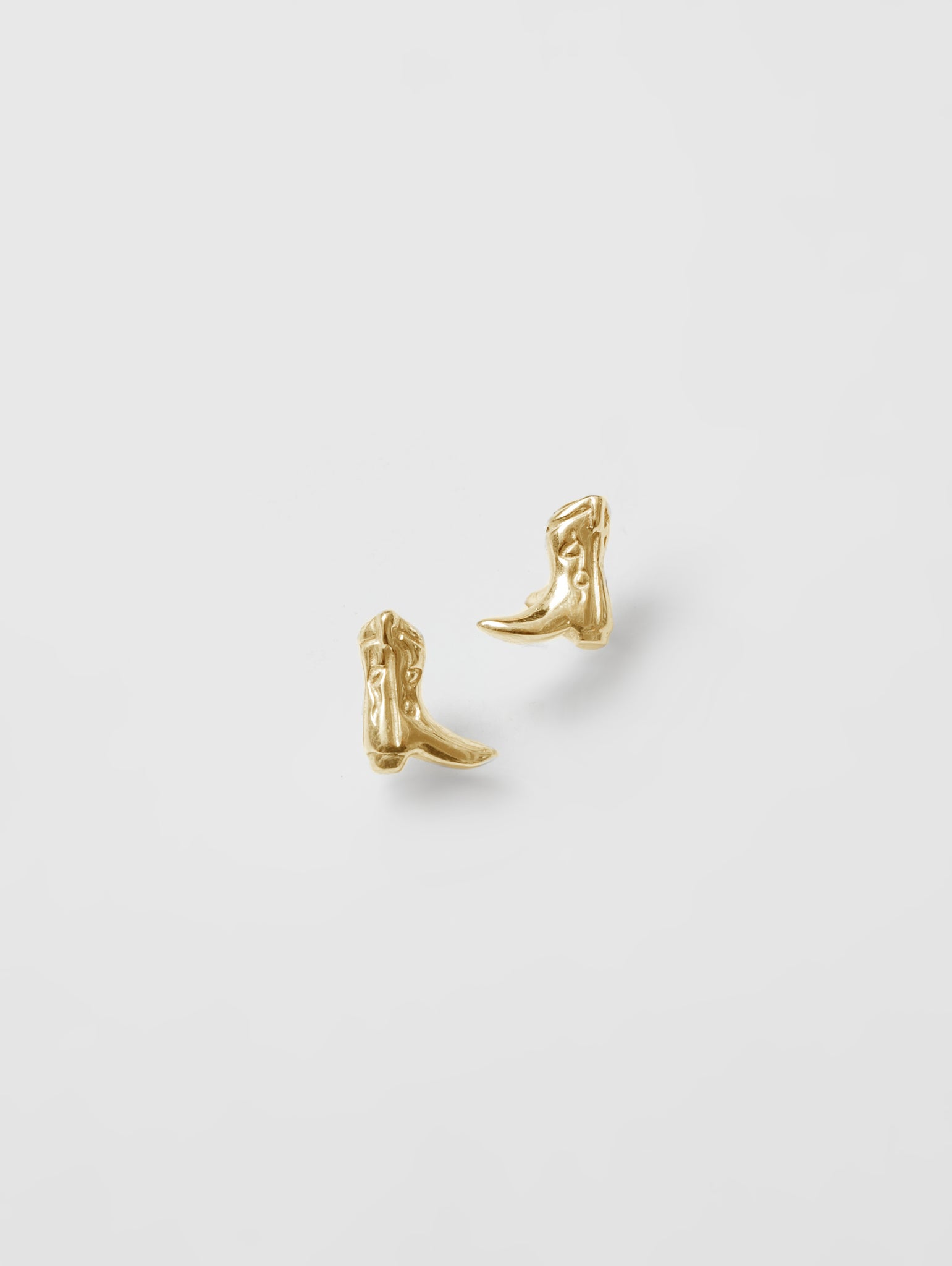 Cowboy Boot Charm Studs in Gold