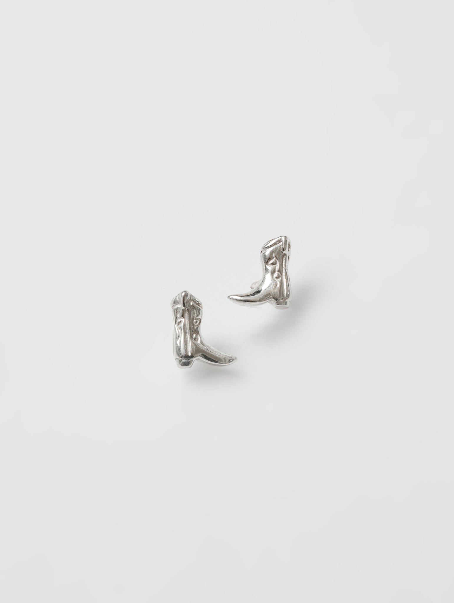 Cowboy Boot Charm Studs Sterling Silver