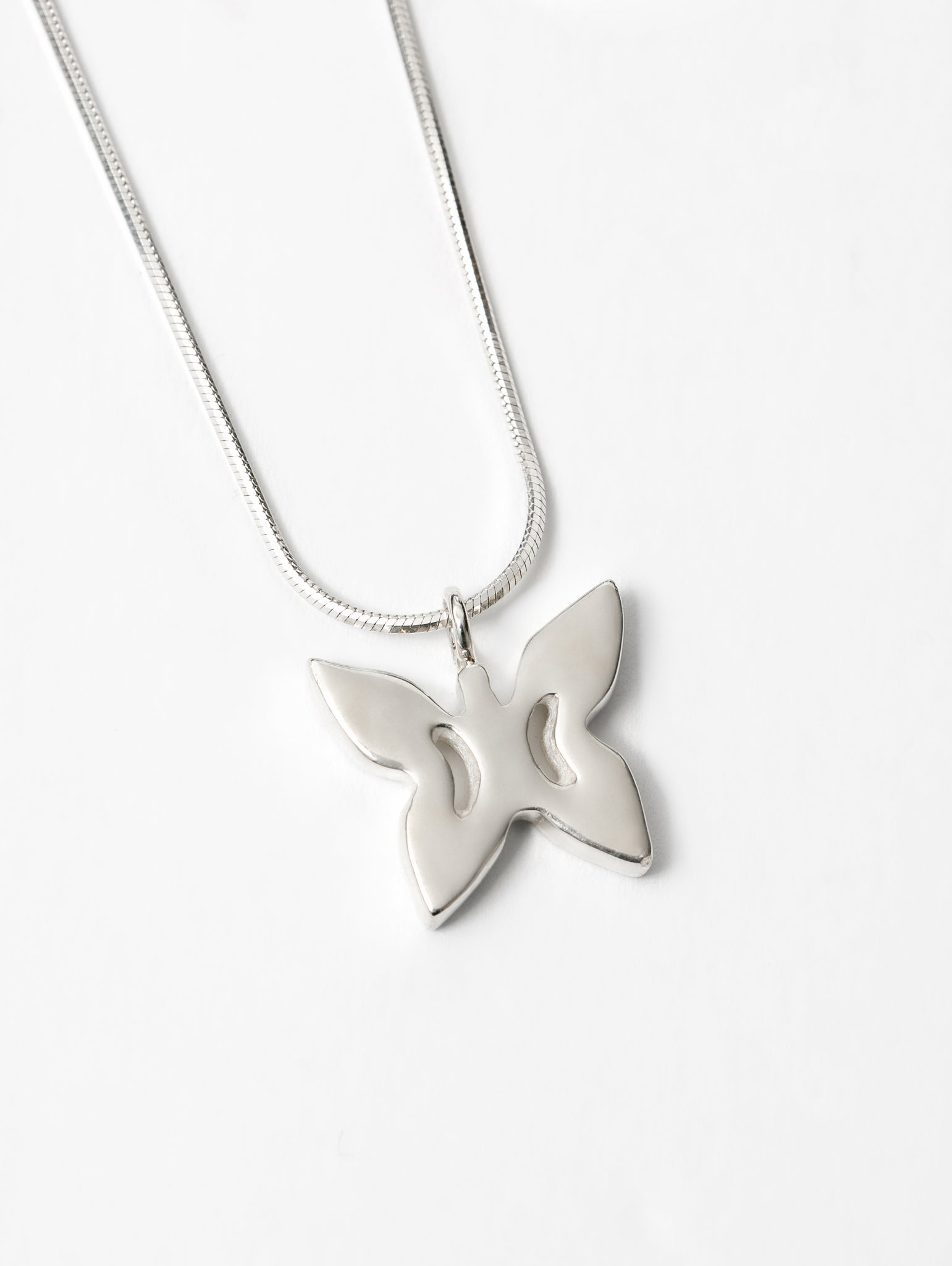 Wolf Circus-Wolf Circus Butterfly Charm with Snake Chain Necklace Sterling Silver | Butterfly Necklace-