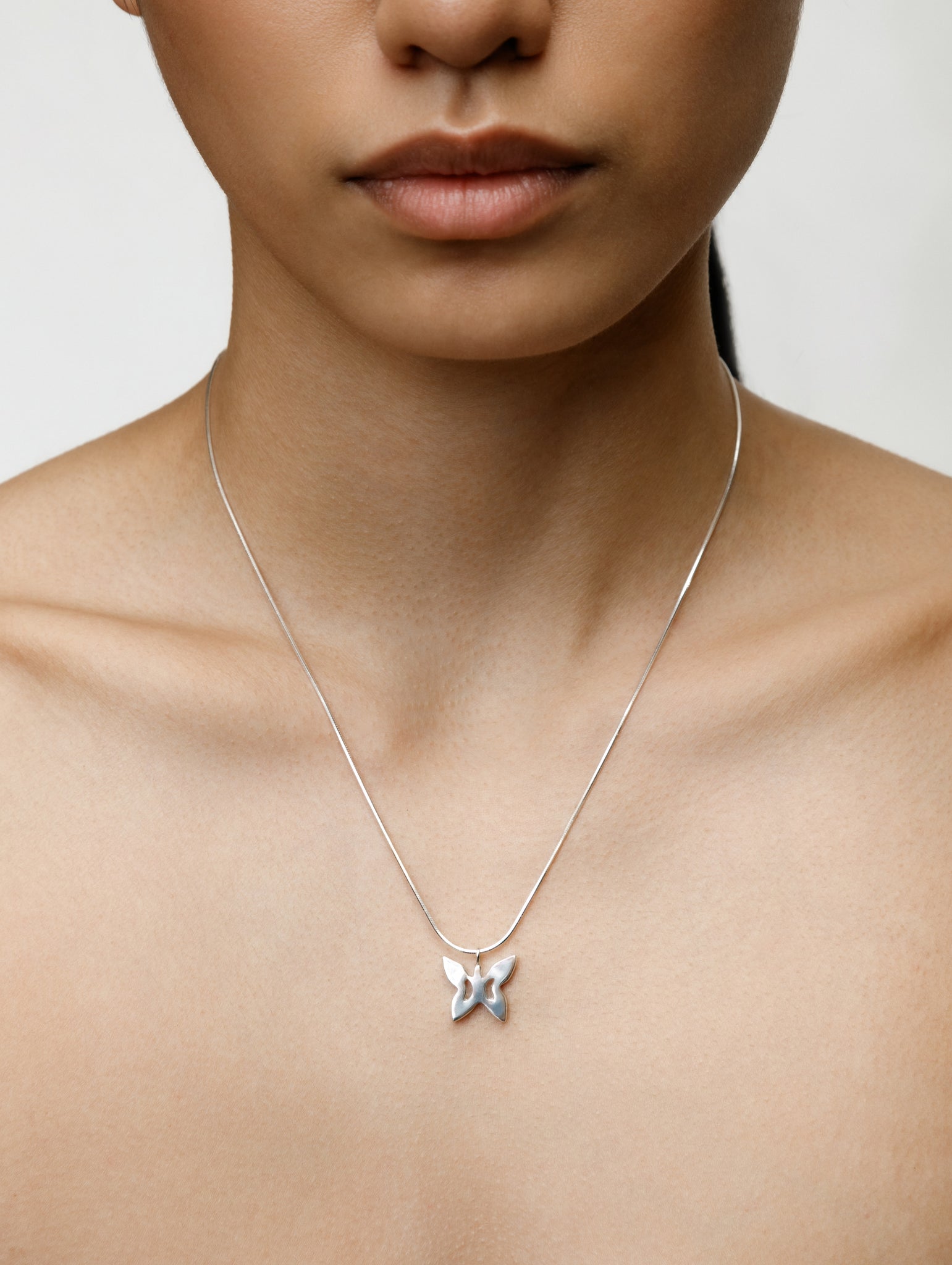 Wolf Circus-Wolf Circus Butterfly Charm with Snake Chain Necklace Sterling Silver | Butterfly Necklace-