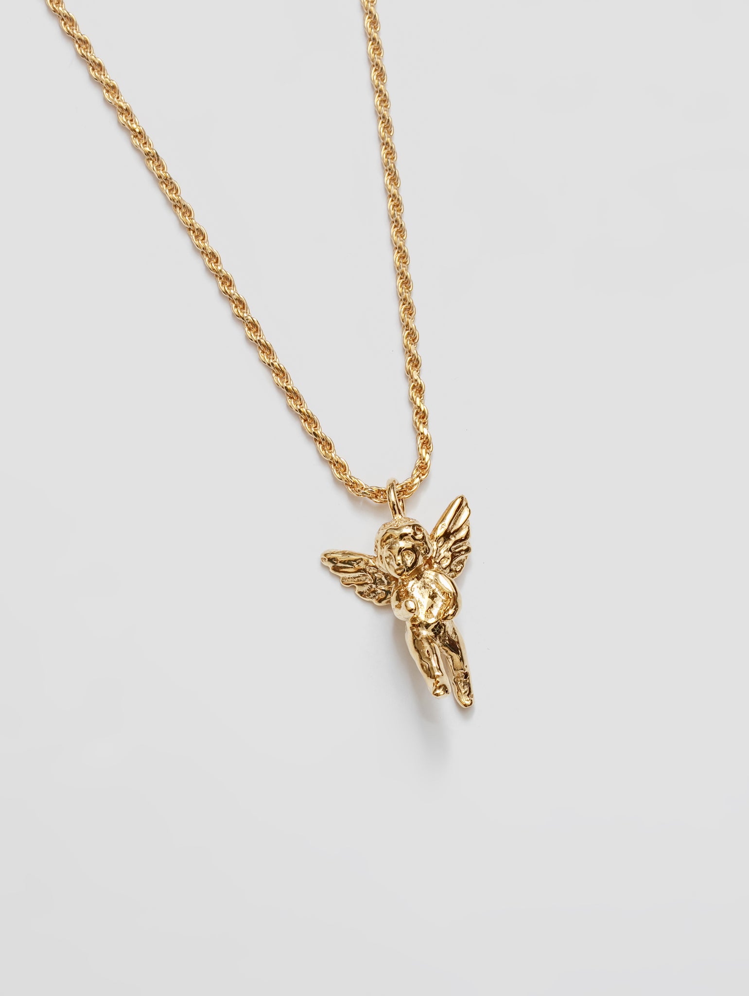 Wolf Circus Cherub Charm Angel Pendant Necklace in Gold-Necklaces-wolfcircus.com