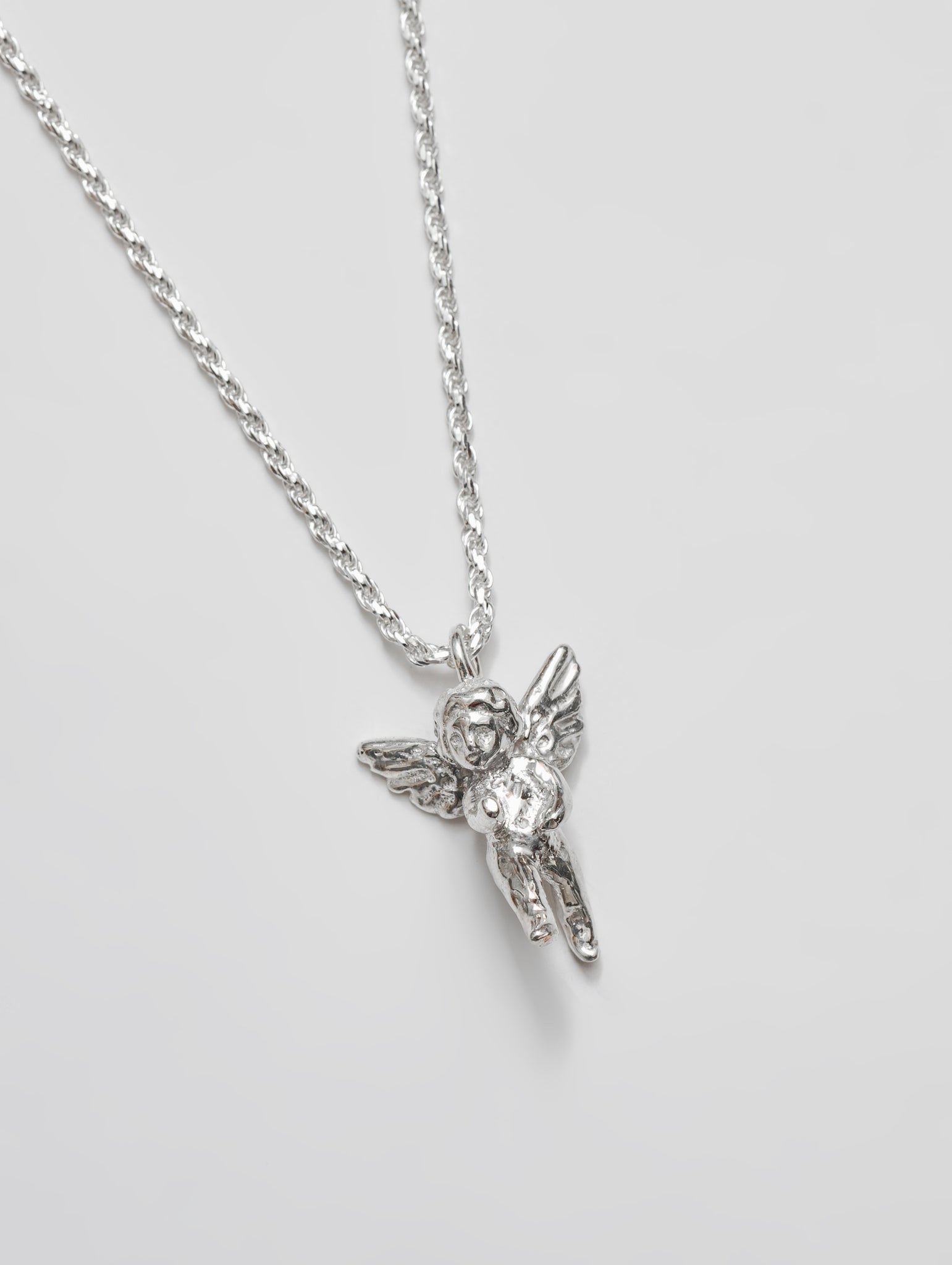 Wolf Circus Cherub Angel Charm Pendant Necklace in Sterling Silver-Necklaces-wolfcircus.com