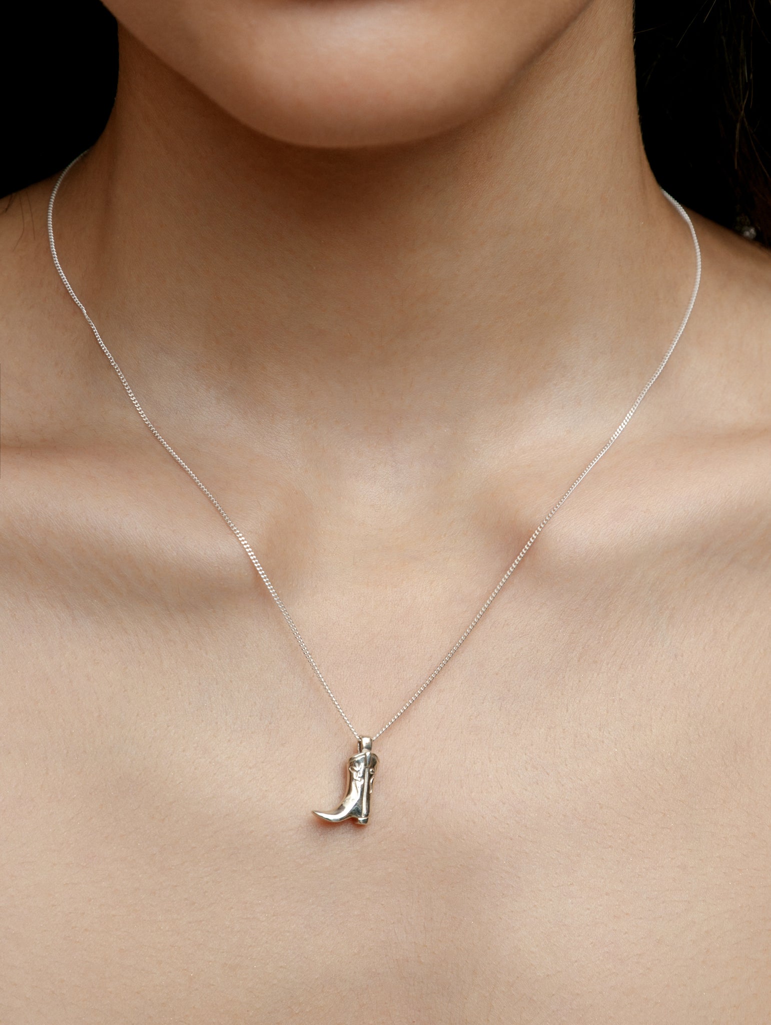 Wolf Circus-Wolf Circus Cowboy Boot Charm Necklace in Sterling Silver | Boot Pendant | Recycled Materials-