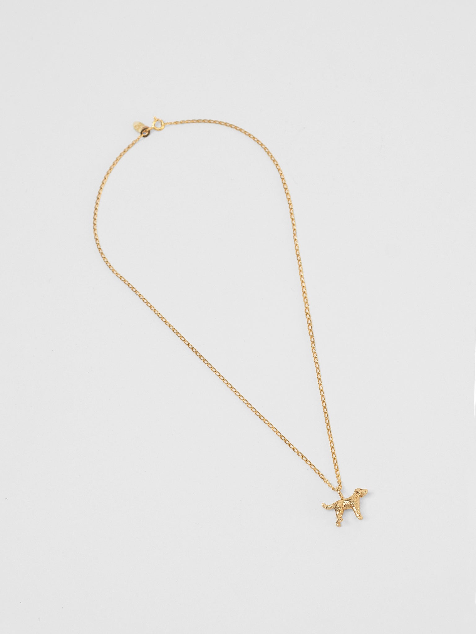 Dog Charm Necklace in Gold