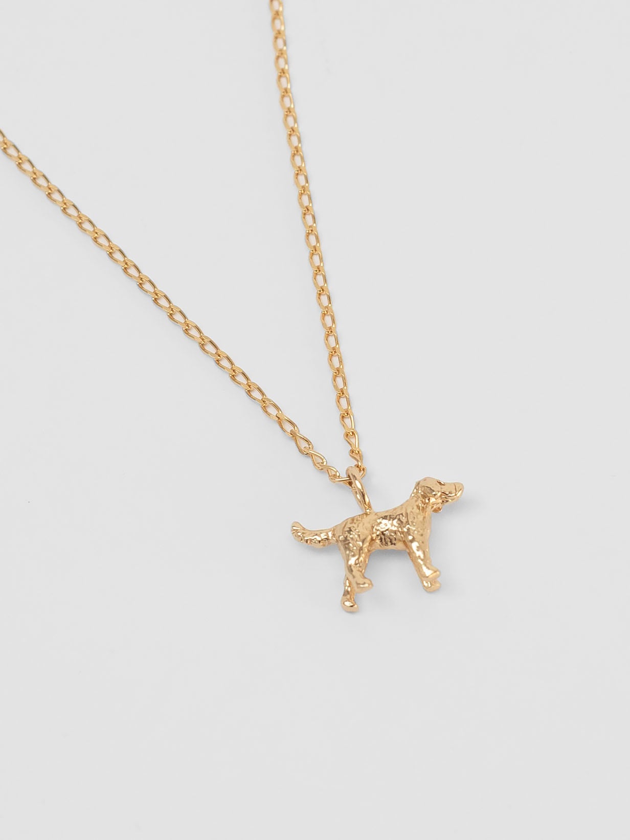 Dog Charm Necklace in Gold