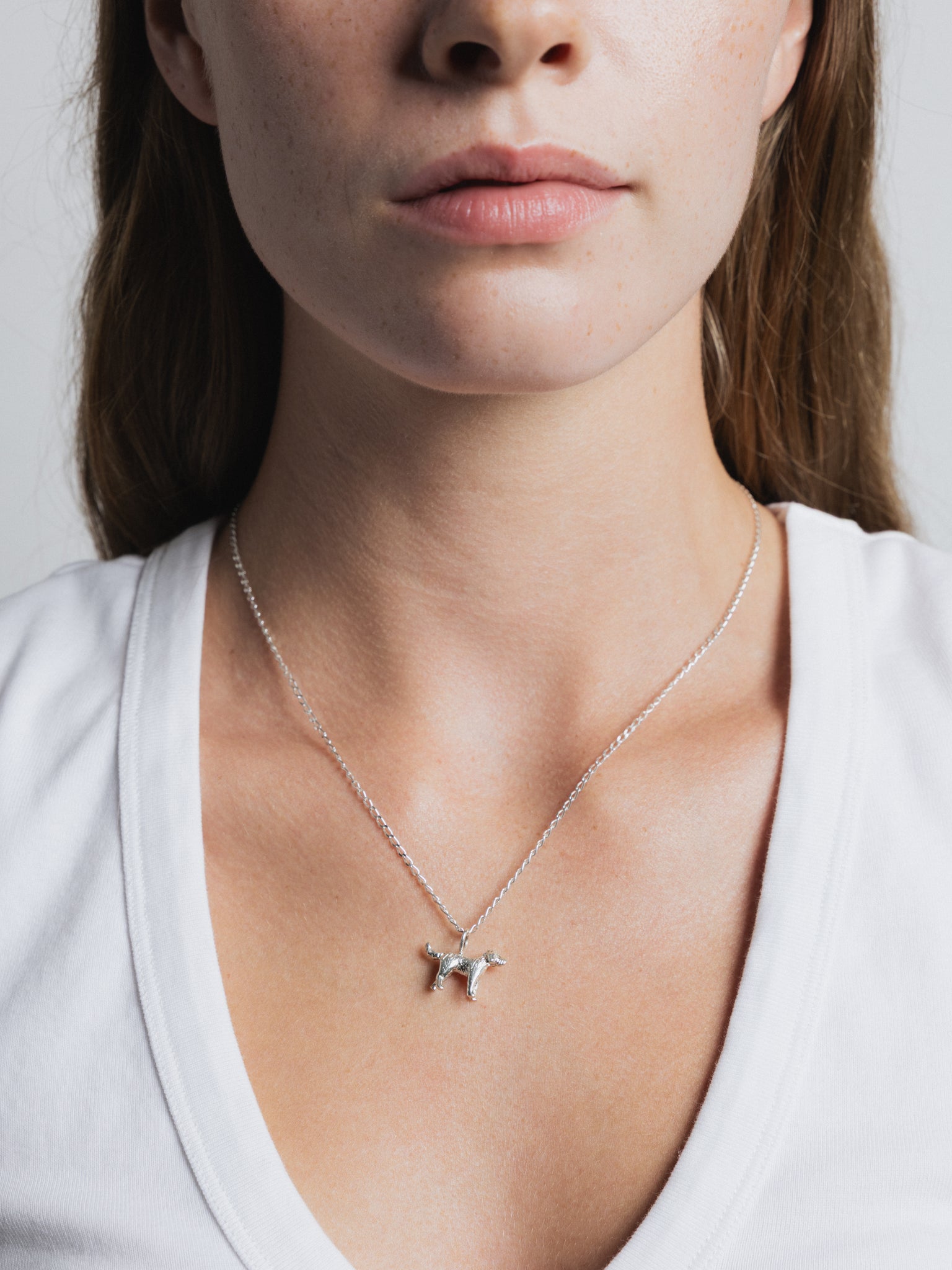 Wolf Circus Puppy Dog Charm Necklace in 925 Sterling Silver-Necklaces-wolfcircus.com