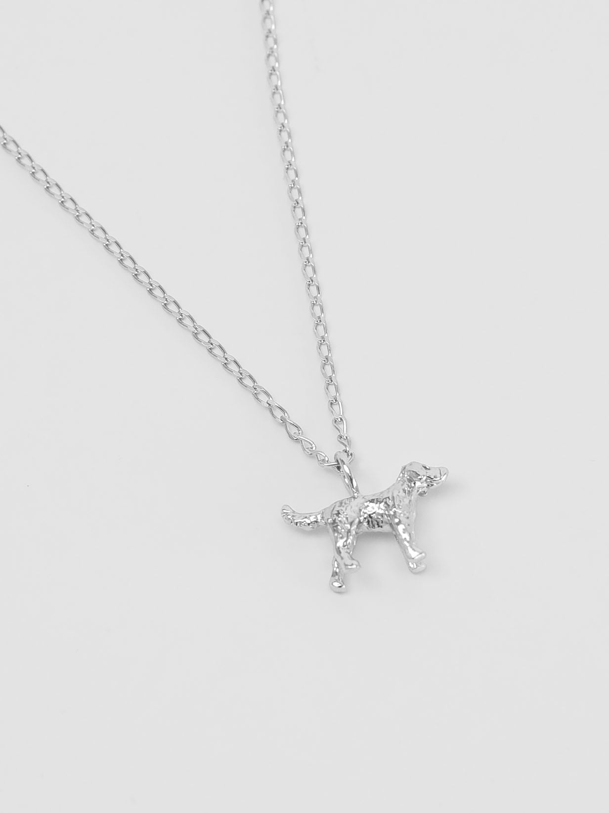 Dog Charm Necklace in Sterling Silver