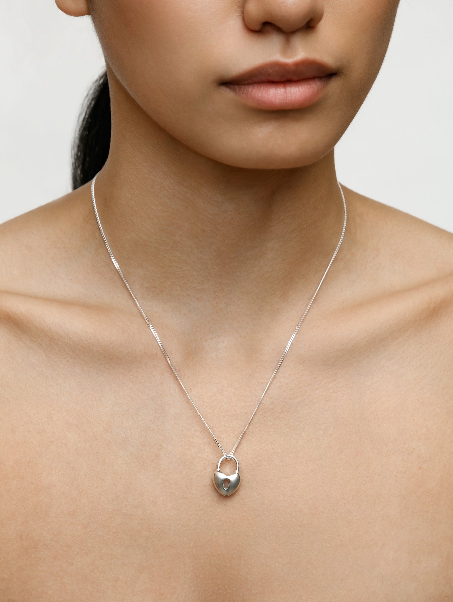 Heart Locket Necklace in Sterling Silver