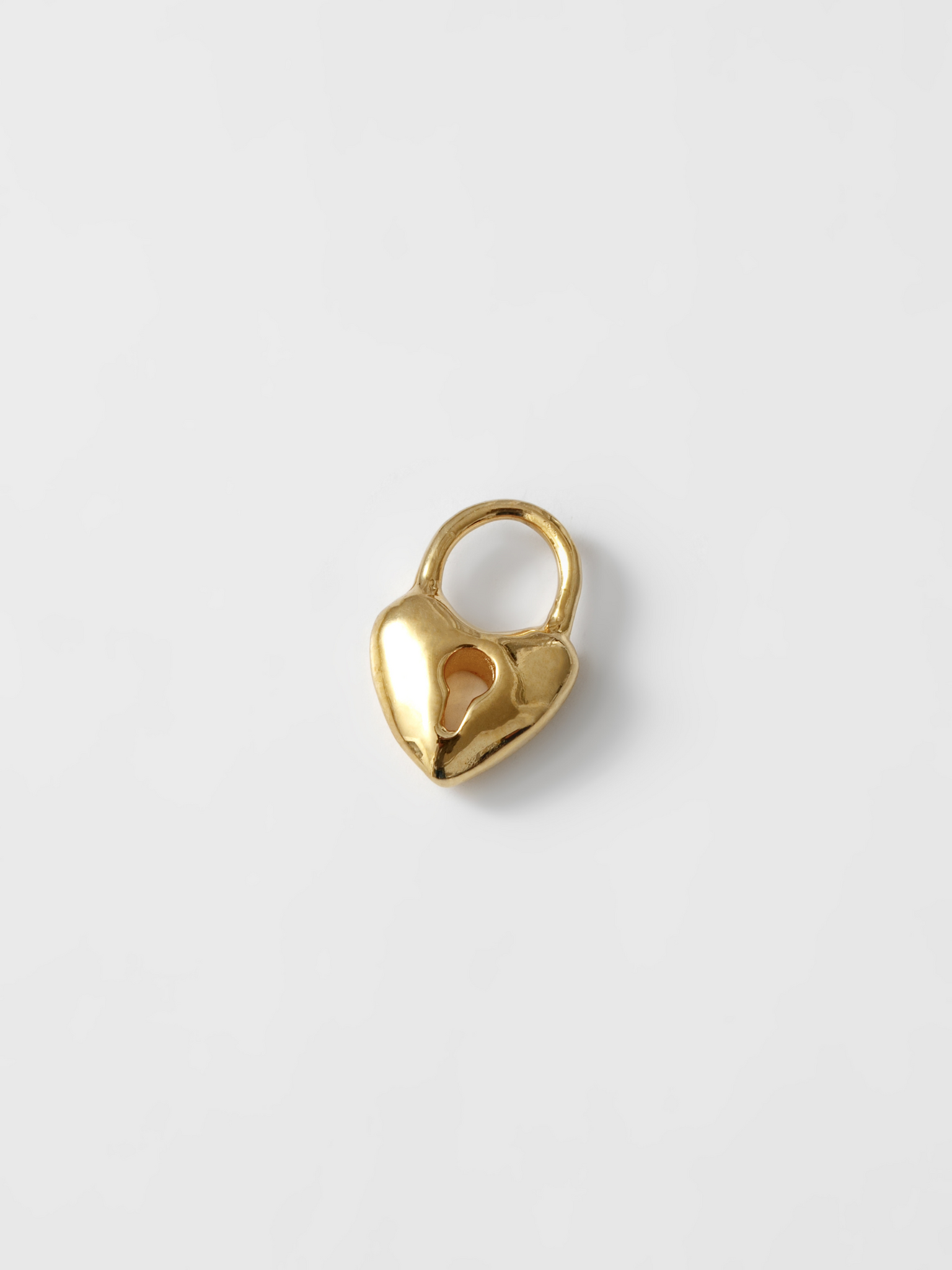 Mini Heart Lock Charm in Gold