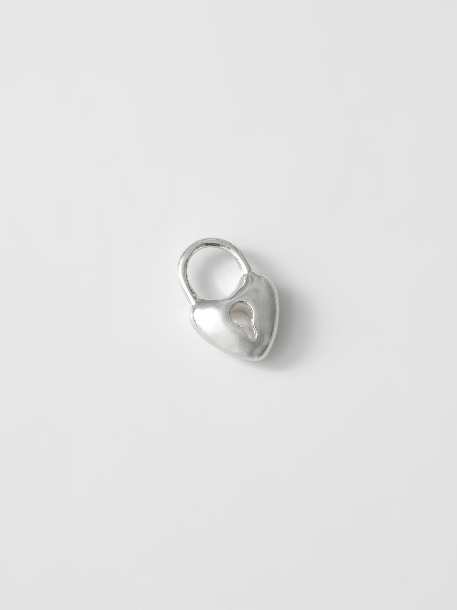 Mini Heart Lock Charm in Sterling Silver
