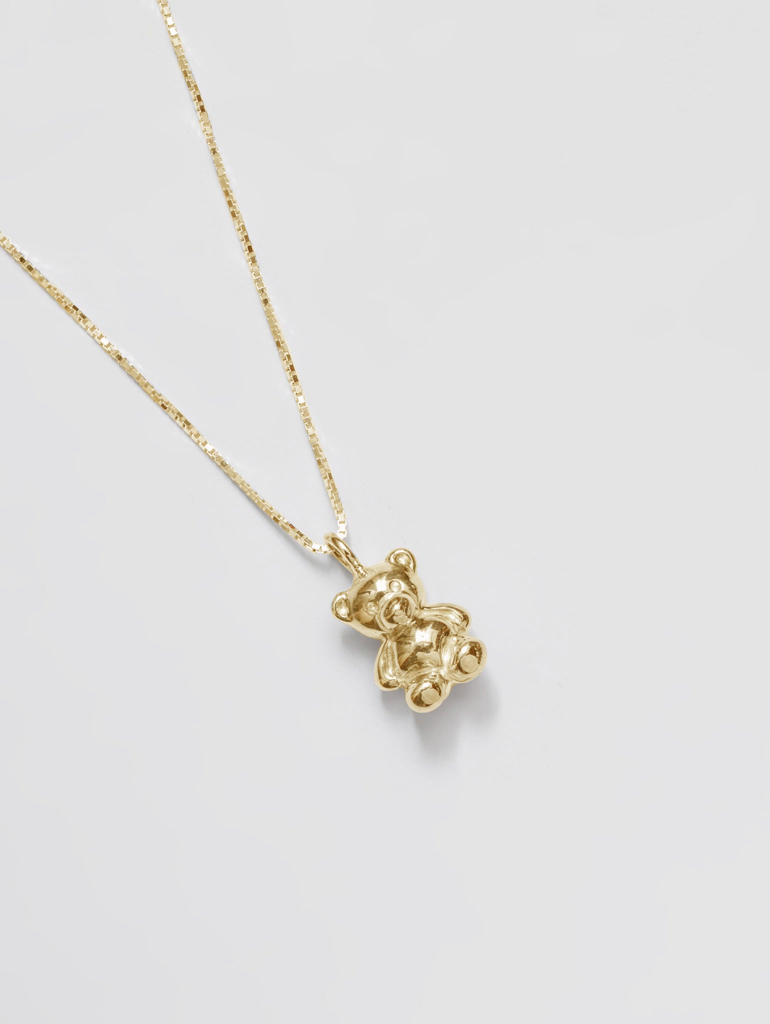 Wolf Circus Teddy Bear Charm Pendant Necklace in Gold-Necklaces-wolfcircus.com