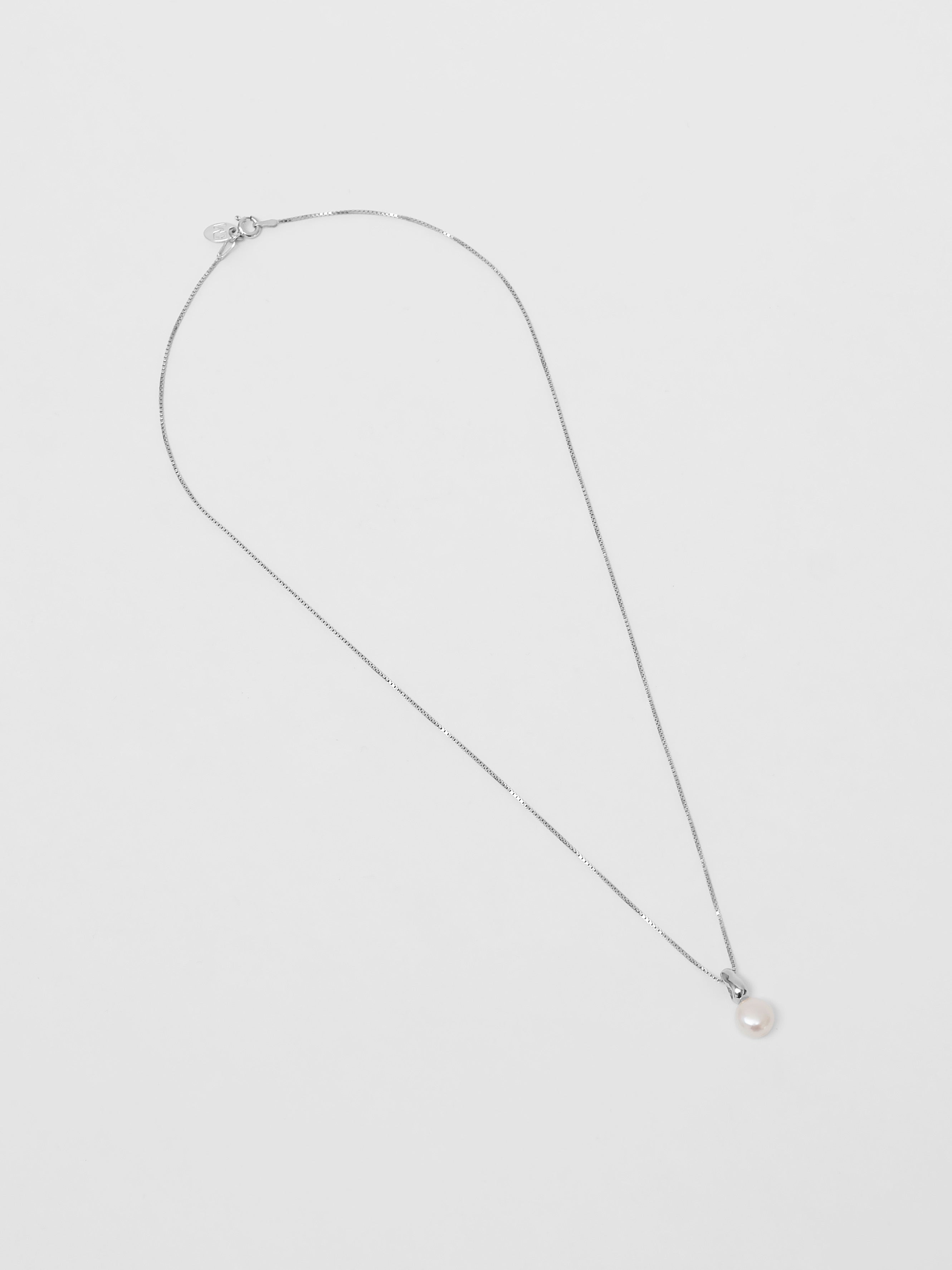 Wolf Circus Timeless Pearl Pendant Necklace in 925 Sterling Silver | Emmy Necklace in Sterling Silver-Necklaces-wolfcircus.com