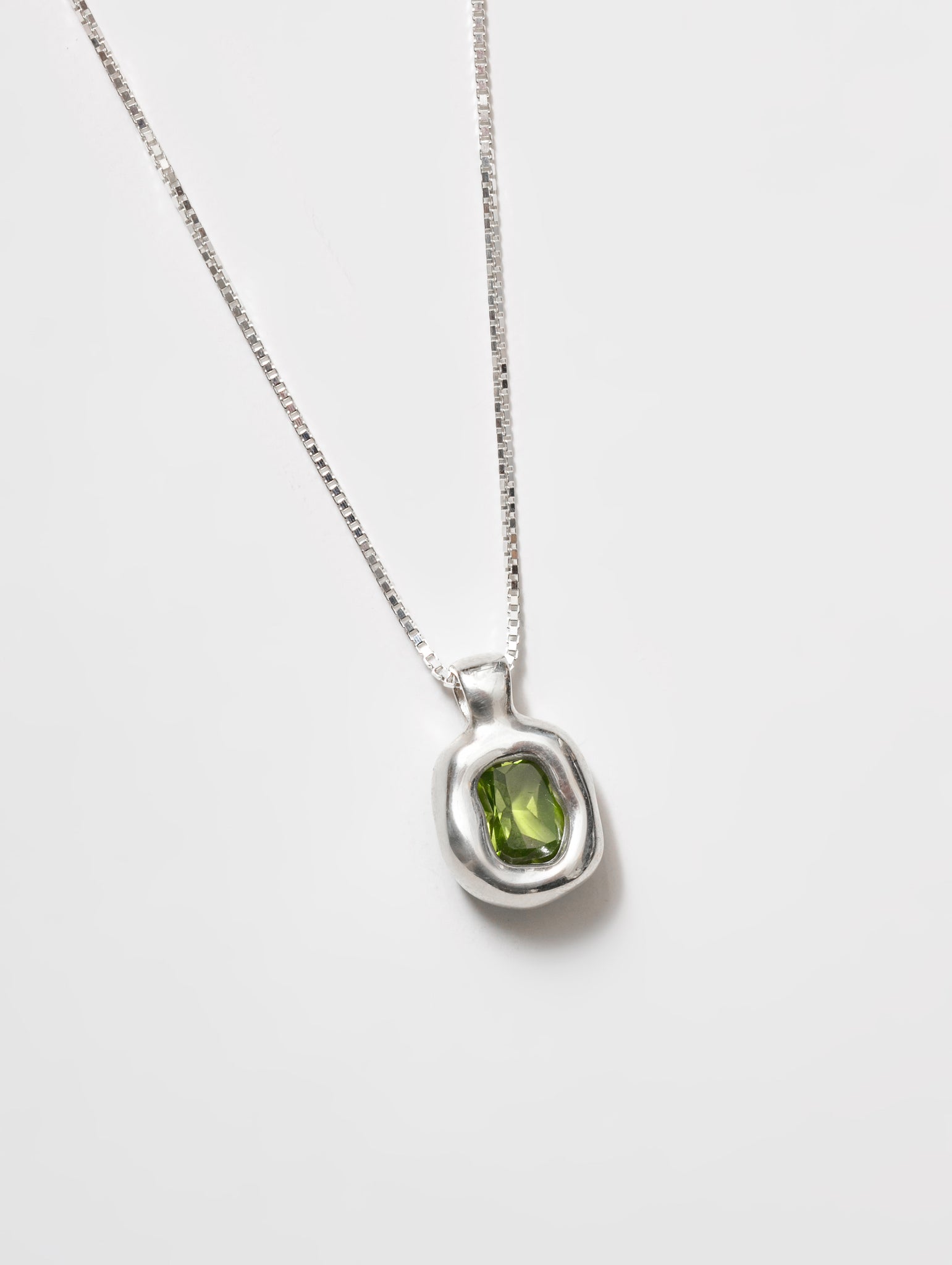 Freya Necklace in Green and Sterling Silver