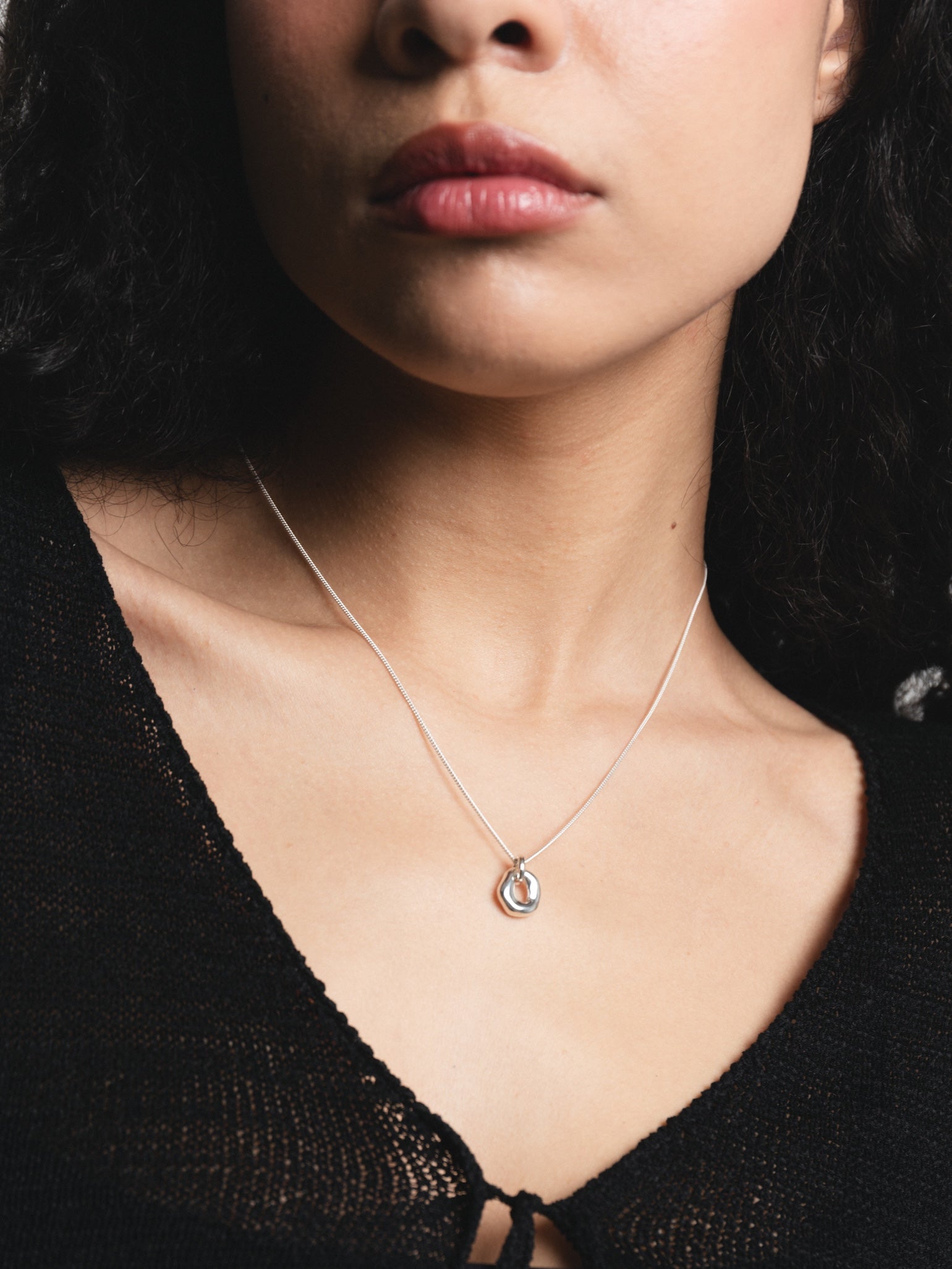 Wolf Circus Oval Pendant Necklace Sterling Silver | Recycled