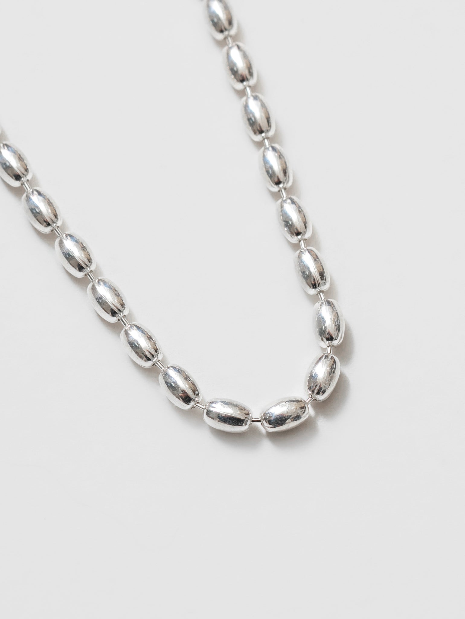 Wolf Circus Oval Bead Chain Necklace in Sterling Silver | Kai Necklace in Sterling Silver-Necklaces-wolfcircus.com