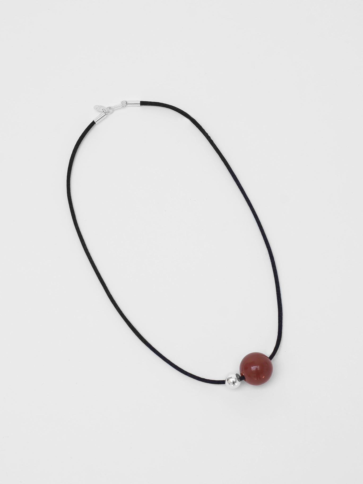 Leigh Necklace in Red Agate and Sterling Silver