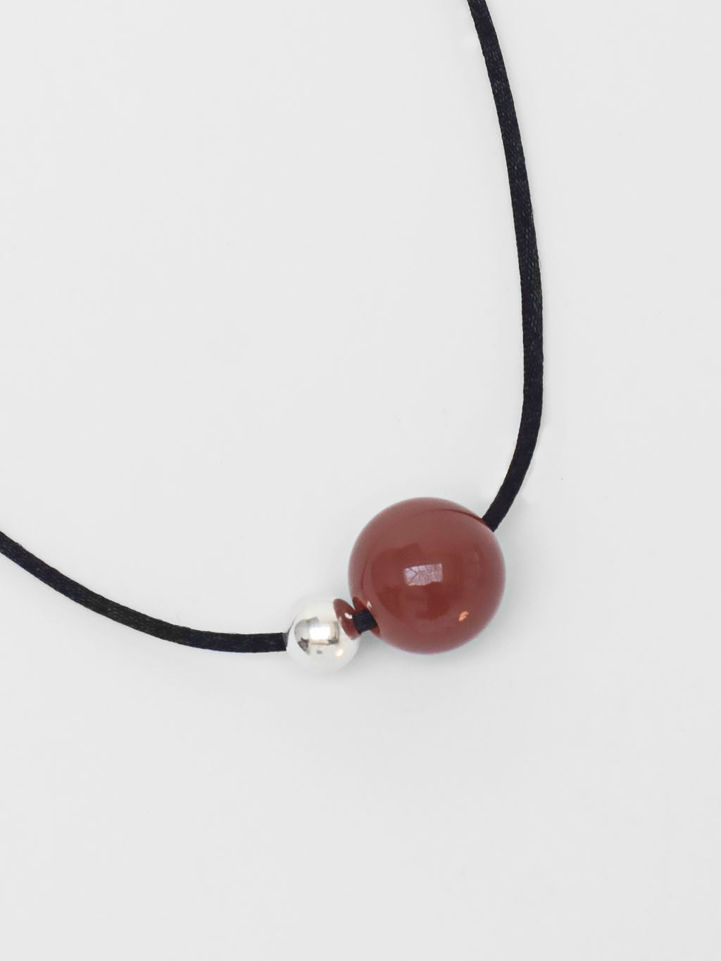 Leigh Necklace in Red Agate and Sterling Silver