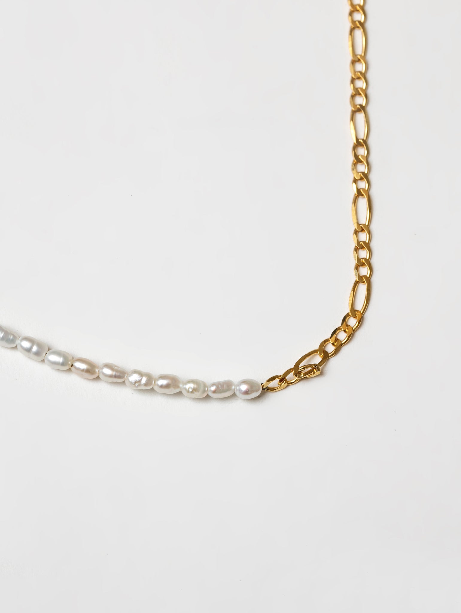 Wolf Circus Miniature Pearl Figaro Chain Combination Necklace 14k Gold Plated | Mara Necklace in Gold