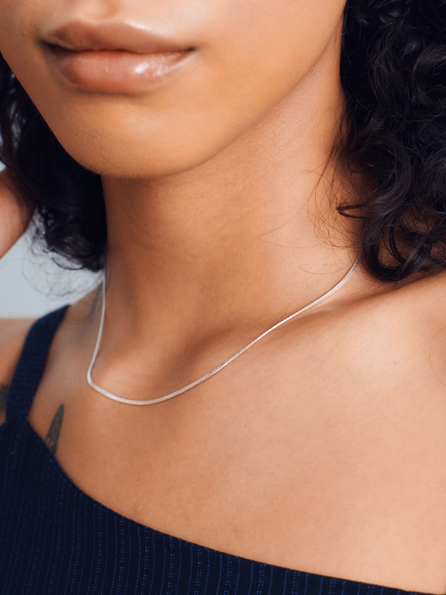 Wolf Circus Minimalist Layering Snake Chain in 925 Sterling Silver | Thin Herringbone Chain in Sterling Silver-Necklaces-wolfcircus.com