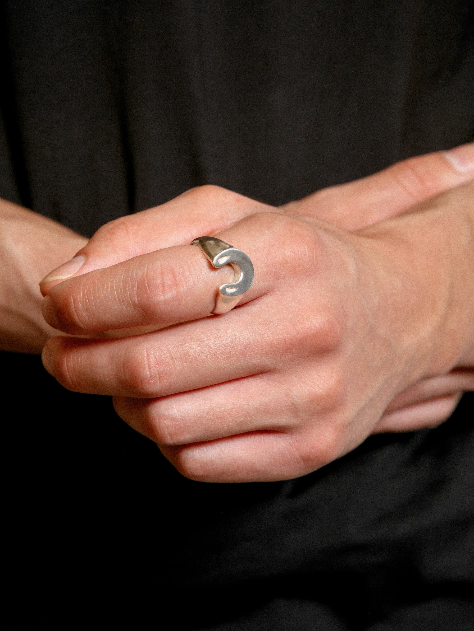 Wolf Circus Unisex Men's Horseshoe Ring in Sterling Silver