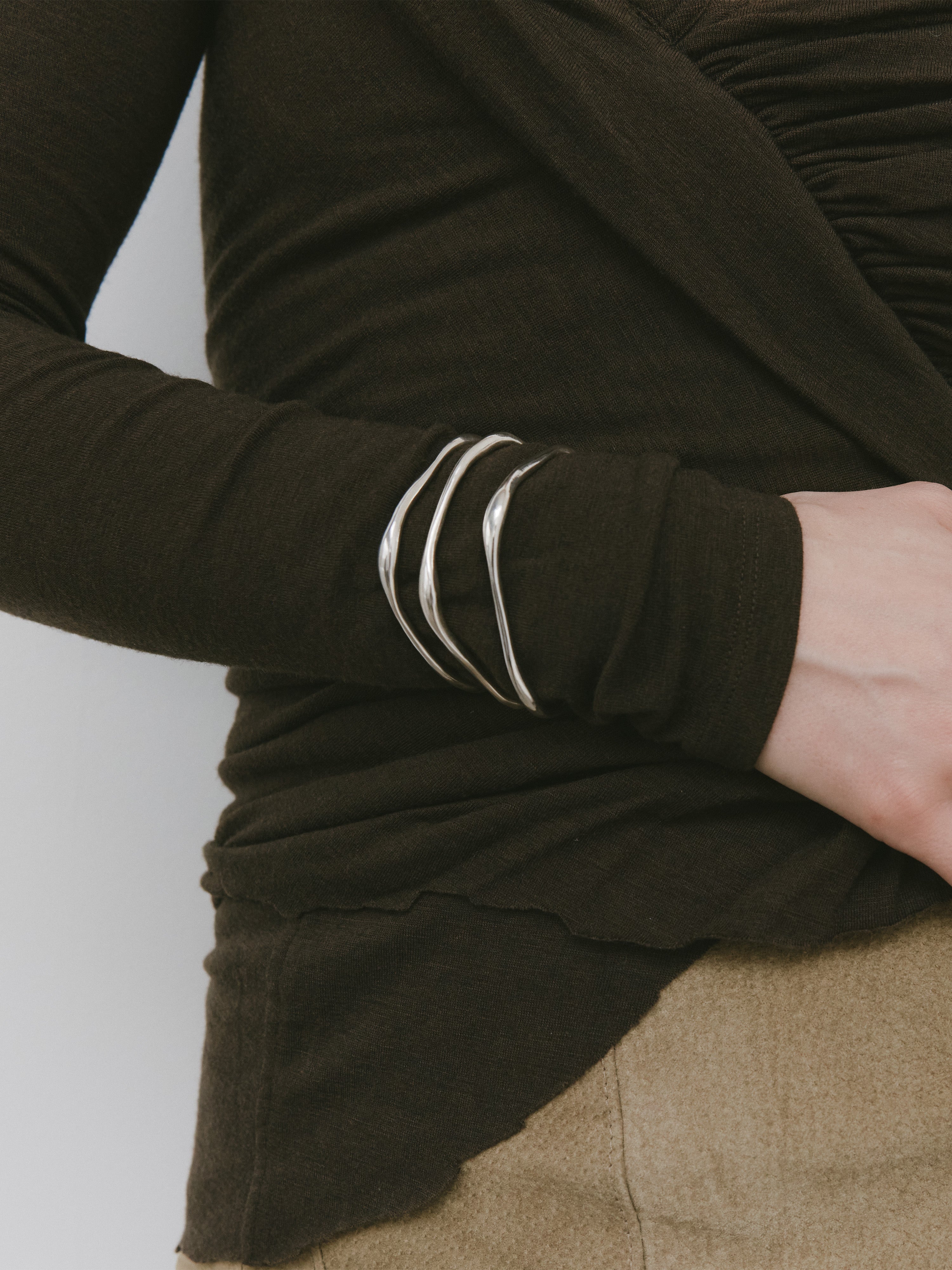 Wolf Circus Organic Brass Gold Plated Cuff | Blake Bracelet in Gold-Bracelets-wolfcircus.com