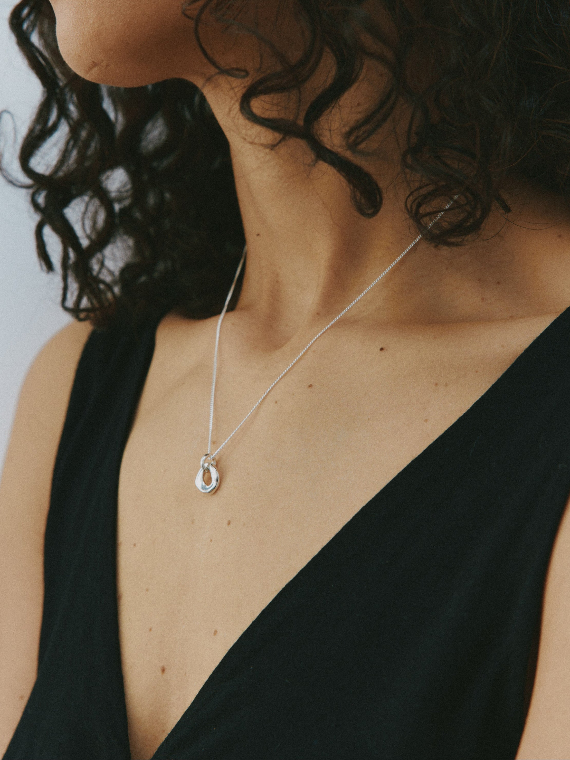 Wolf Circus Oval Pendant Necklace Sterling Silver | Recycled