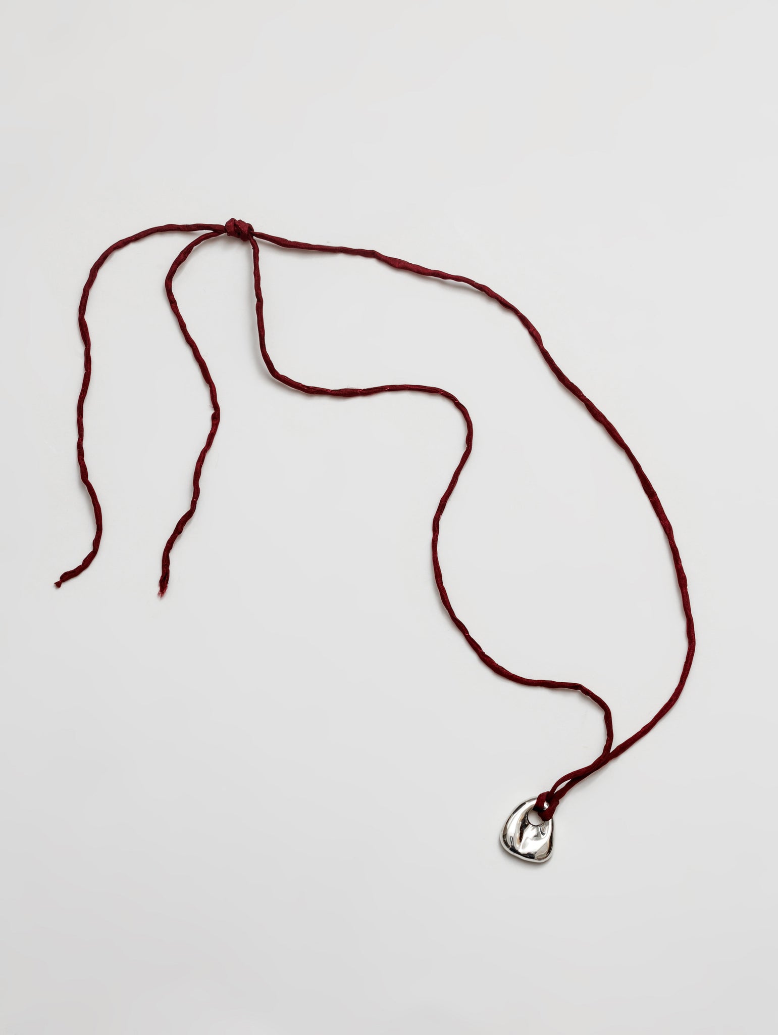 Wolf Circus Cord Necklace Choker with Statement Pendant Silver | Dion Necklace in Red-Necklaces-wolfcircus.com