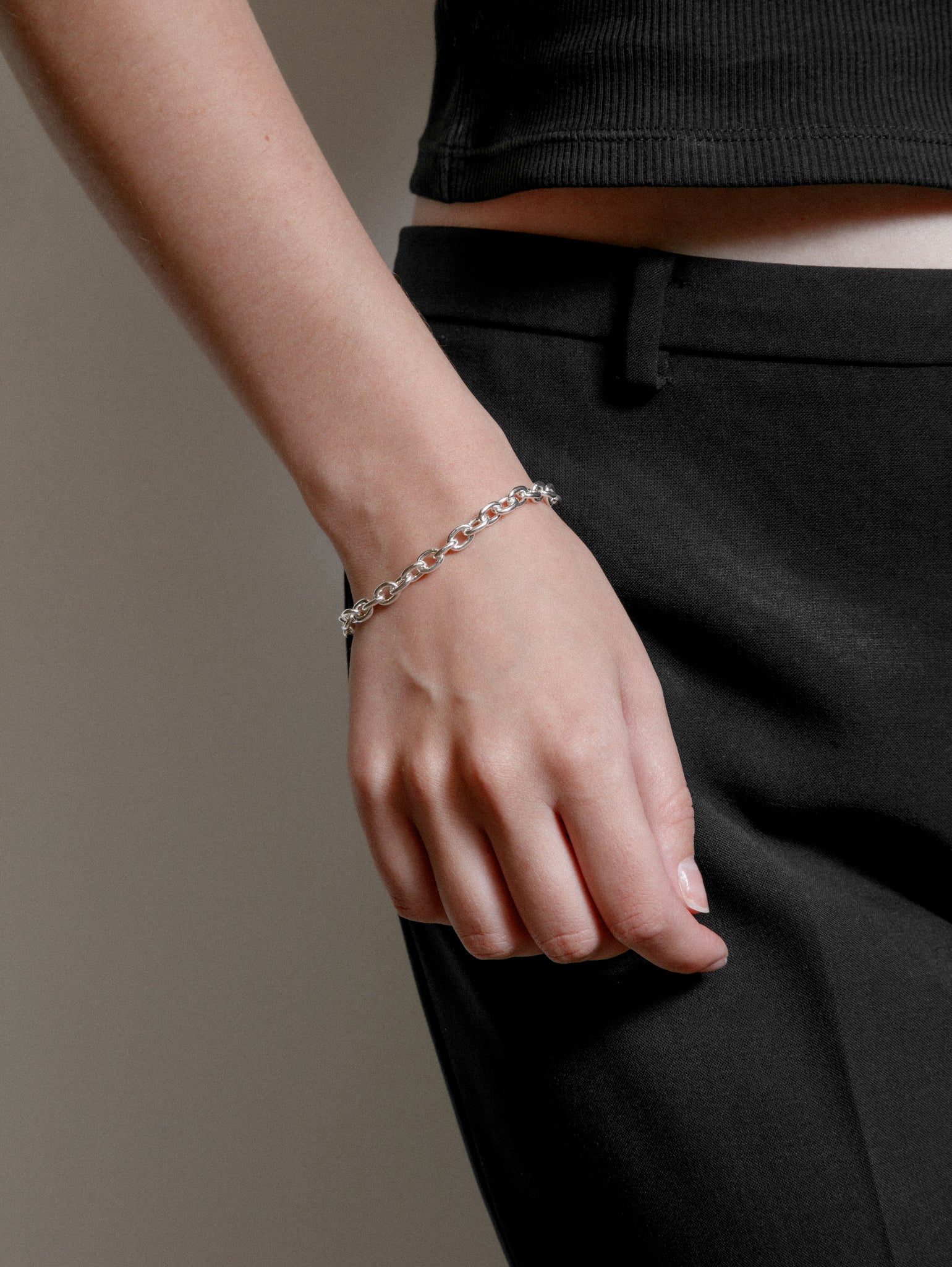 Wolf Circus Minimal Unisex Cable Chain Link Bracelet 925 Sterling Silver | Cohen Bracelet in Sterling Silver-Bracelets-wolfcircus.com