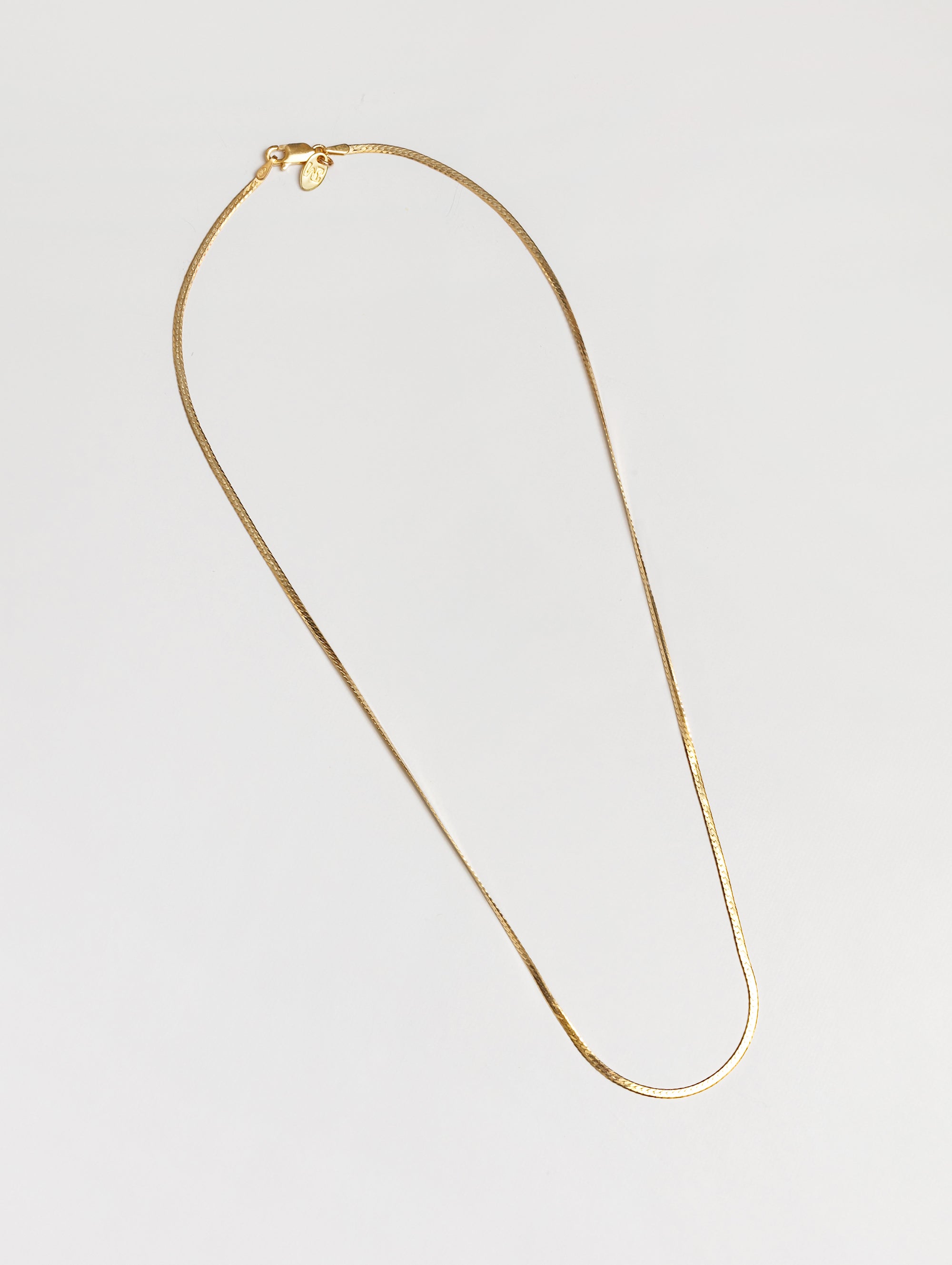 Wolf Circus Minimalist Layering Snake Chain in 14k Gold Vermeil | Thin Herringbone Chain in Gold-Necklaces-wolfcircus.com